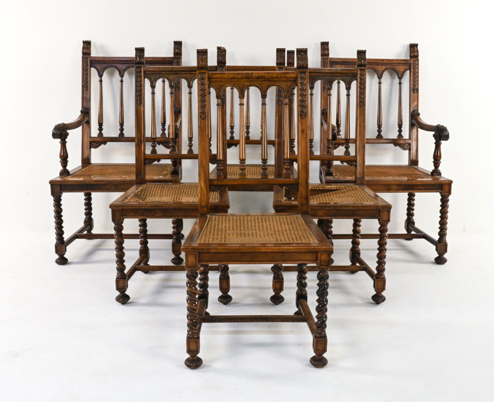 SET OF (6) GOTHIC REVIVAL CARVED DINING CHAIRS (1 of 10)