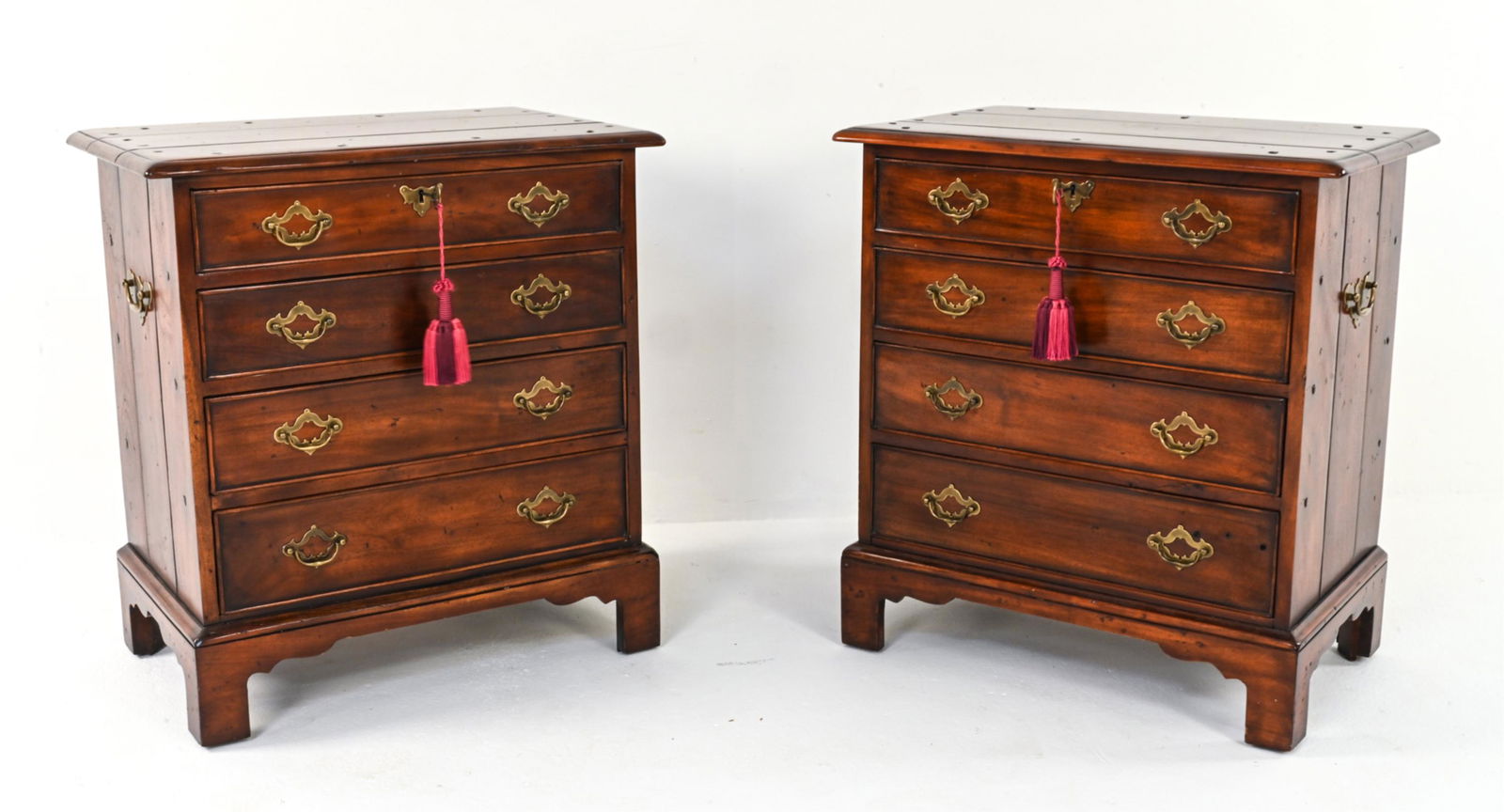 PAIR 20TH C. MAHOGANY GEORGIAN STYLE SIDE CHESTS (1 of 10)