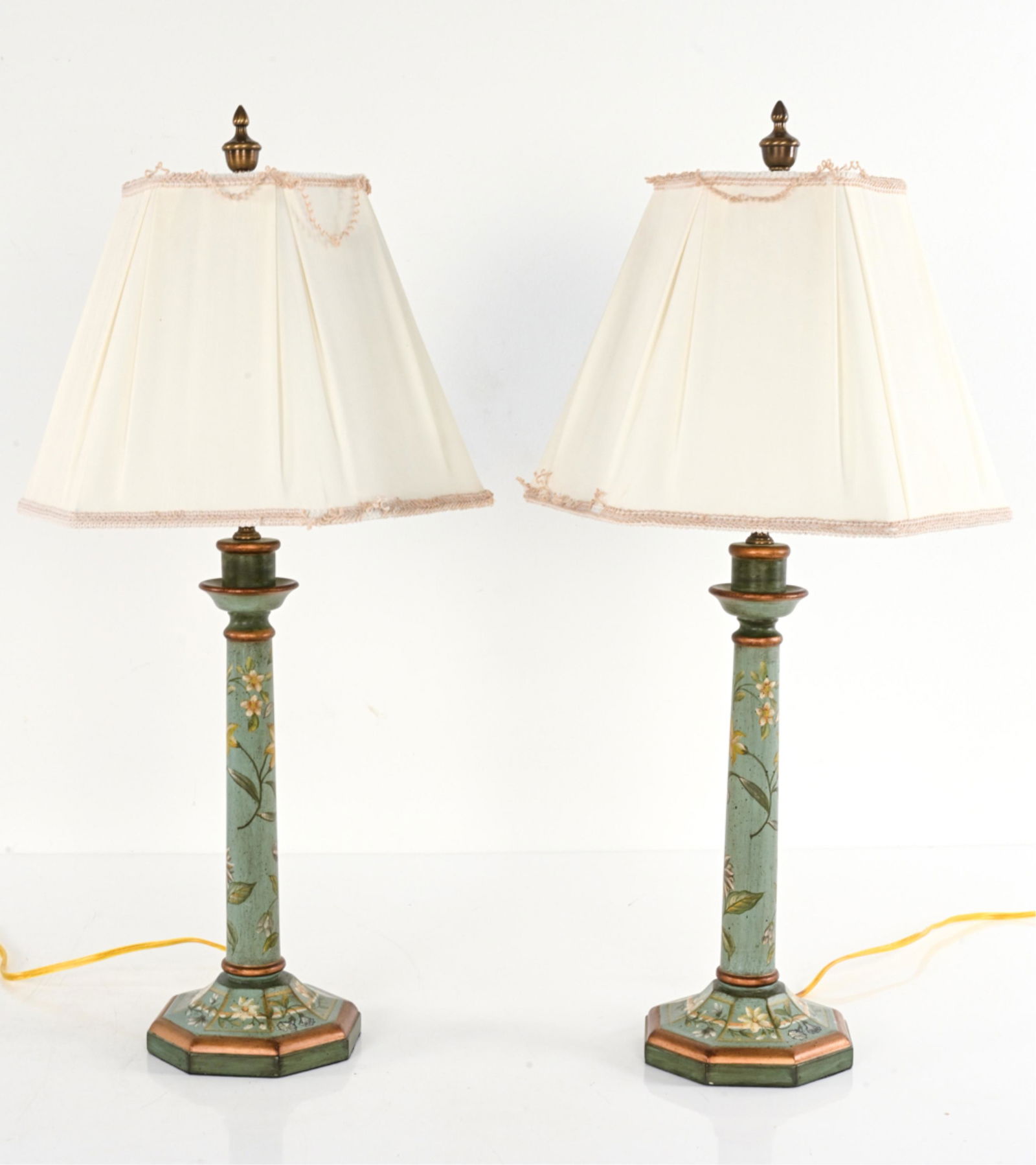 PAIR OF SARREID PAINT-DECORATED CANDLESTICK LAMPS (1 of 12)