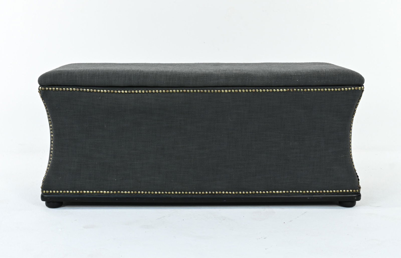 CONTEMPORARY STUDDED LINEN STORAGE BENCH (1 of 12)