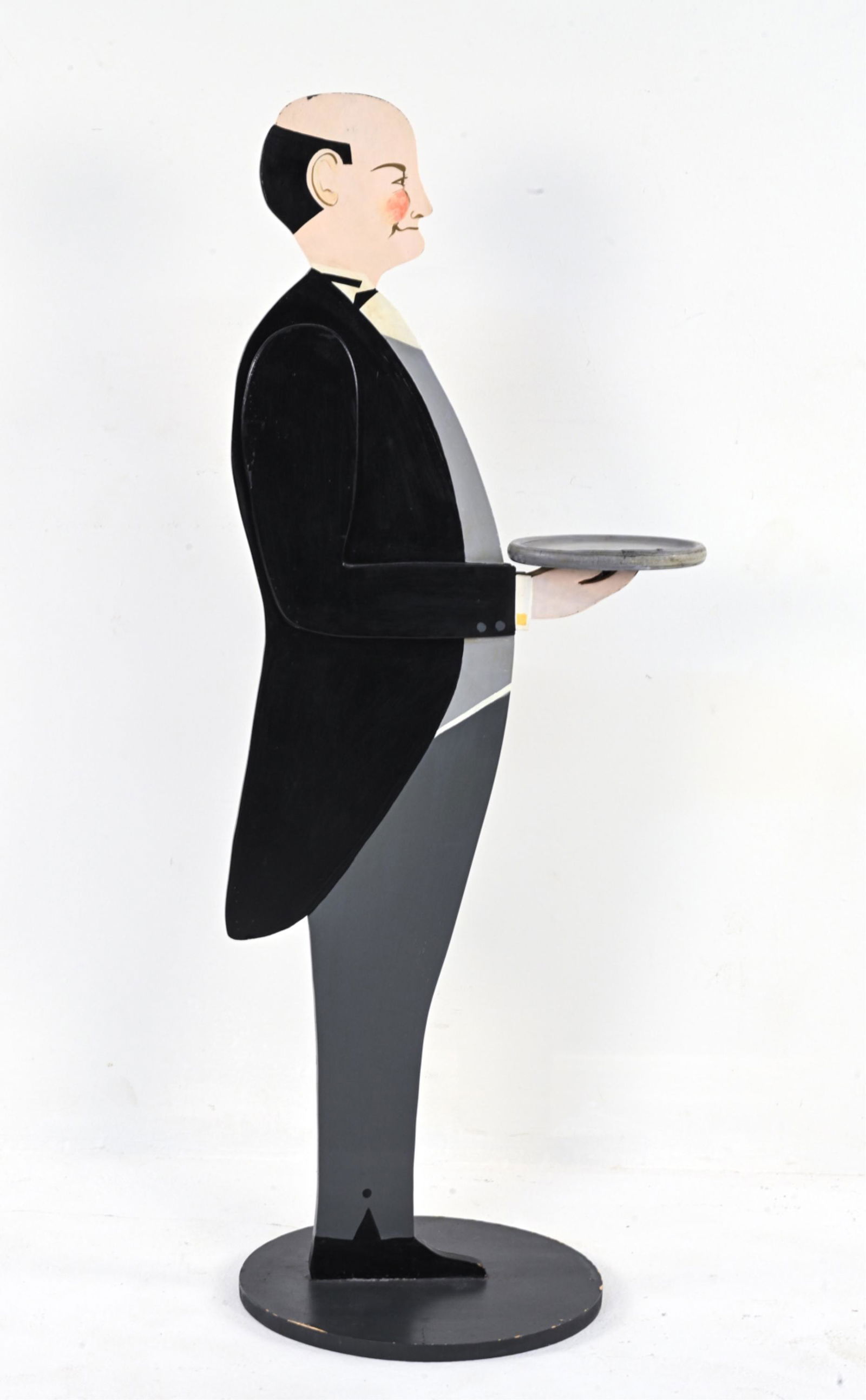 CARVED & PAINTED WOOD BUTLER FIGURE STAND (1 of 10)