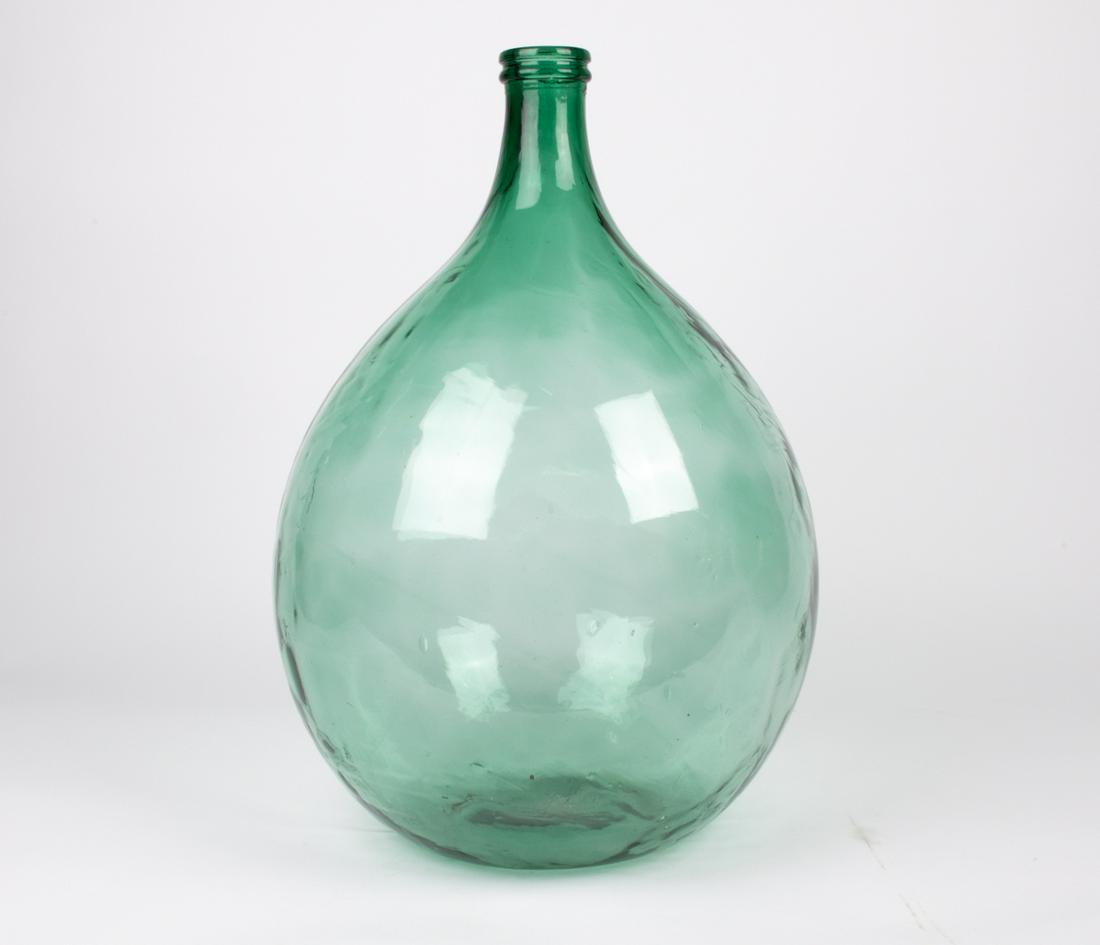 GREEN GLASS DEMIJOHN BOTTLE (1 of 9)