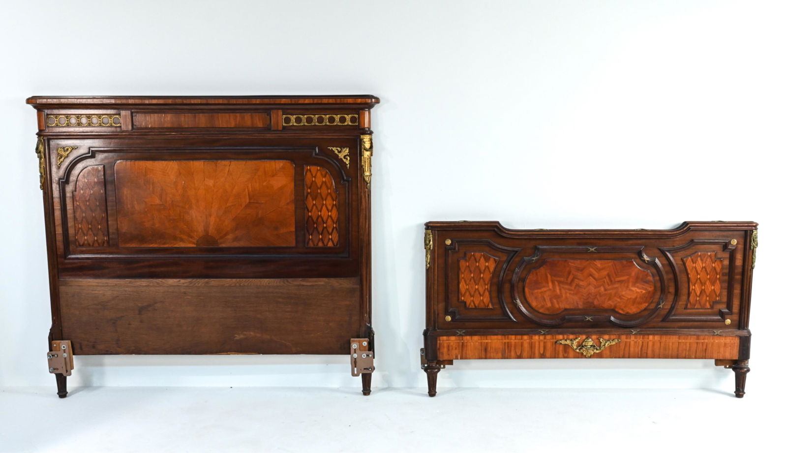 FRENCH LOUIS XVI-STYLE MARQUETRY FULL BED FRAME (1 of 9)