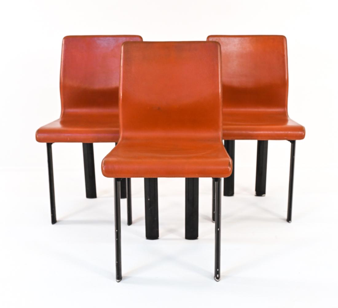 (3) MANNER OF BELLINI ITALIAN LEATHER CHAIRS (1 of 8)