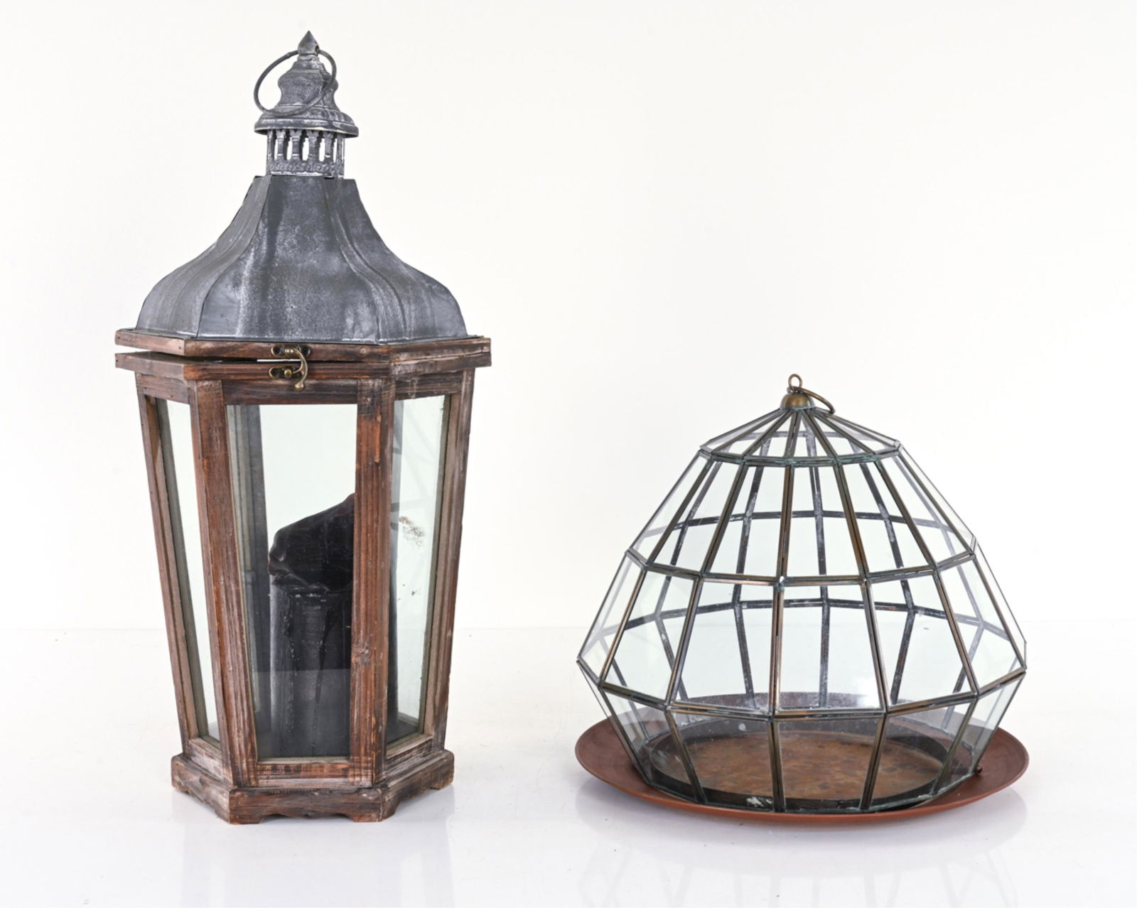 (2) RUSTIC DECORATIVE CANDLE LANTERNS (1 of 9)