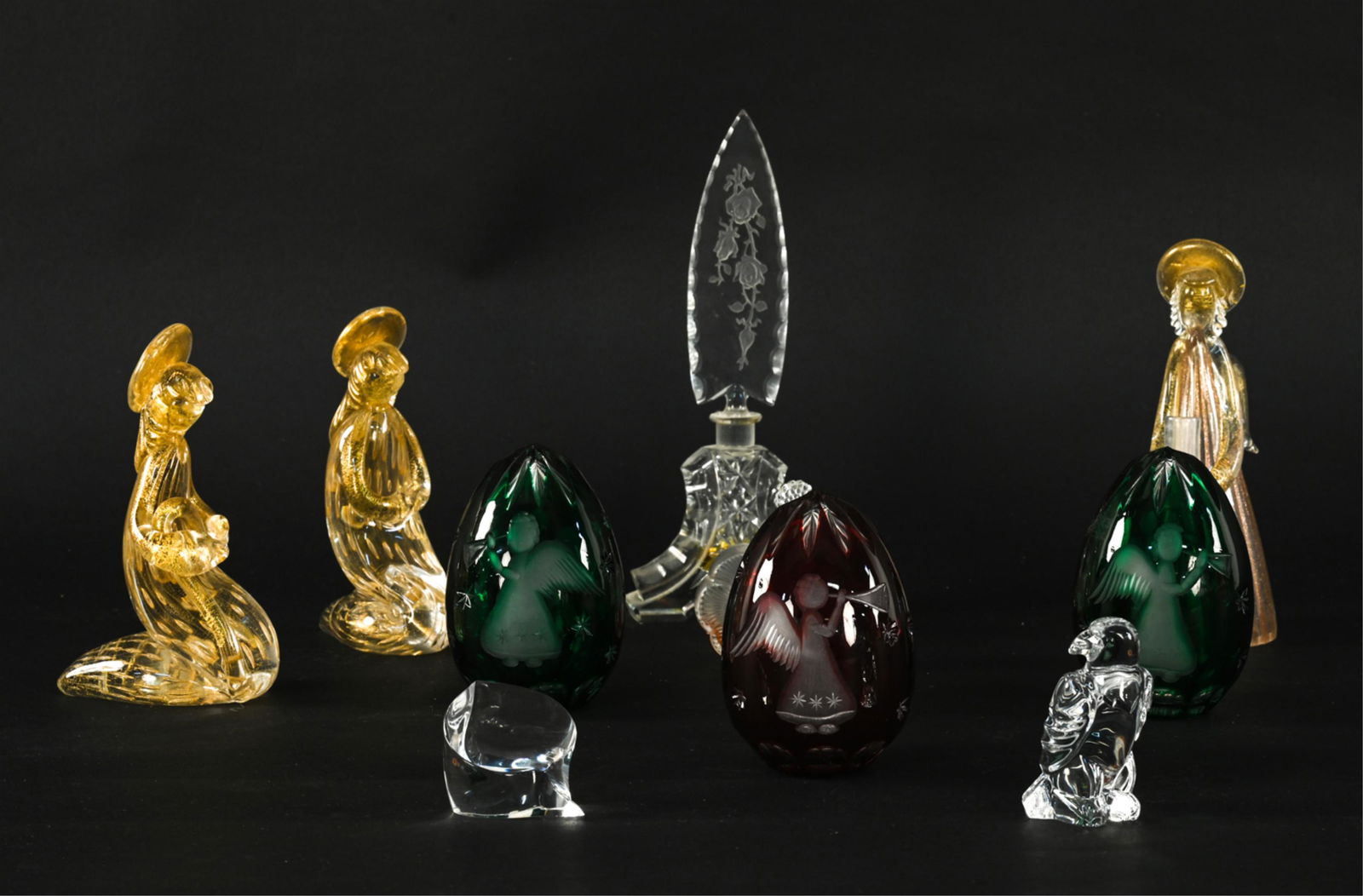 GROUP OF DECORATIVE GLASS & CRYSTAL INCL. LALIQUE (1 of 13)