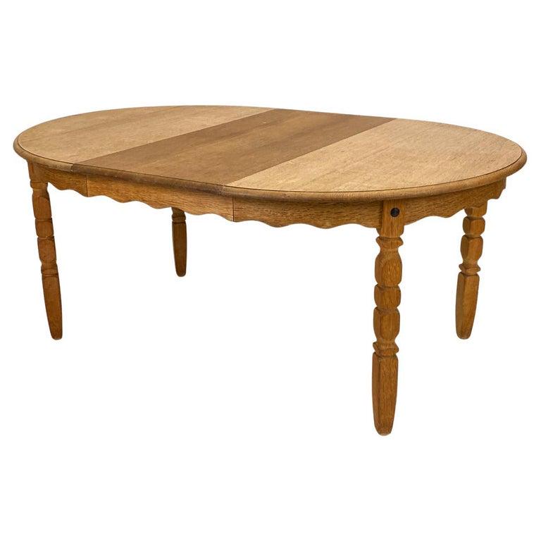 HENNING KJAERNULF DANISH CARVED OAK DINING TABLE (1 of 17)