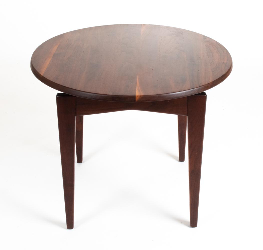 JENS RISOM ROUND WALNUT END TABLE (1 of 15)