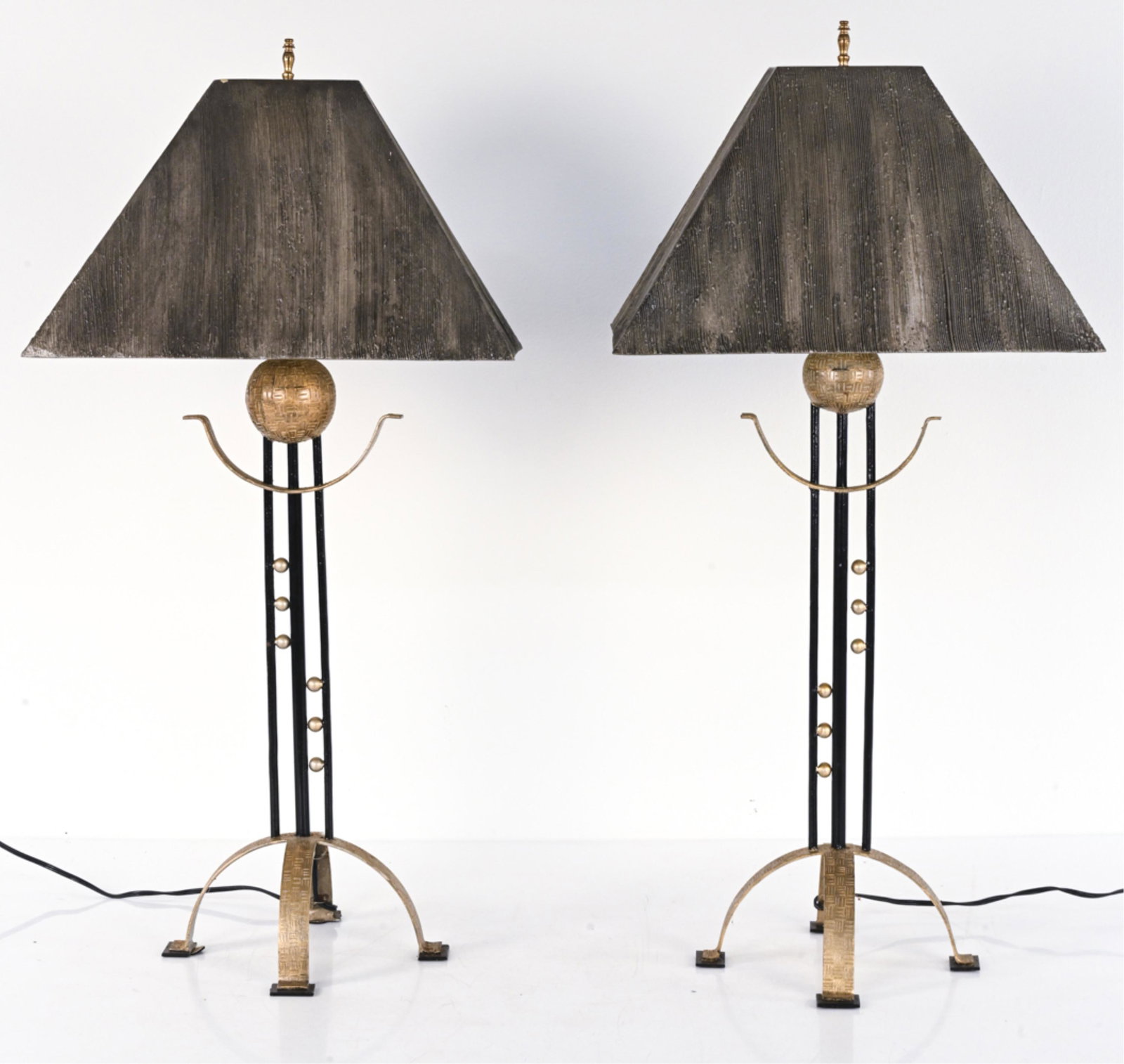 PAIR OF 1970'S POSTMODERN ARTS & CRAFTS LAMPS (1 of 13)