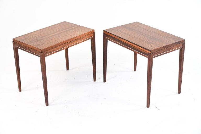 PAIR DANISH MID-CENTURY ROSEWOOD SIDE TABLES (1 of 12)