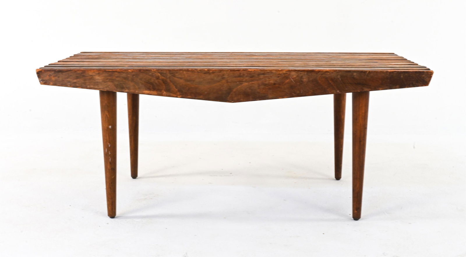 MID-CENTURY SLATTED BENCH OR COFFEE TABLE (1 of 8)