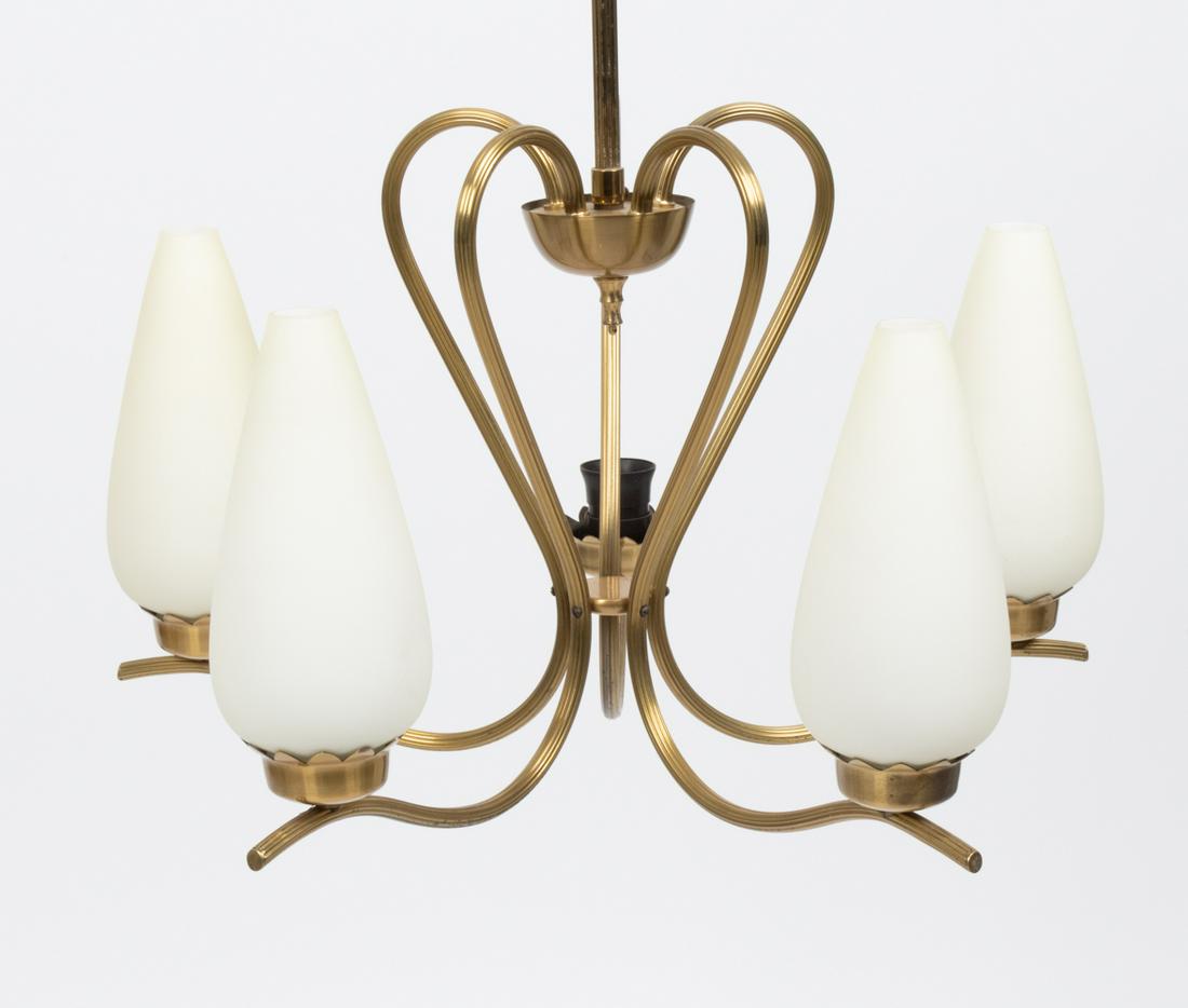 ATTR. FOG & MORUP BRASS & GLASS CHANDELIER AS-IS (1 of 20)