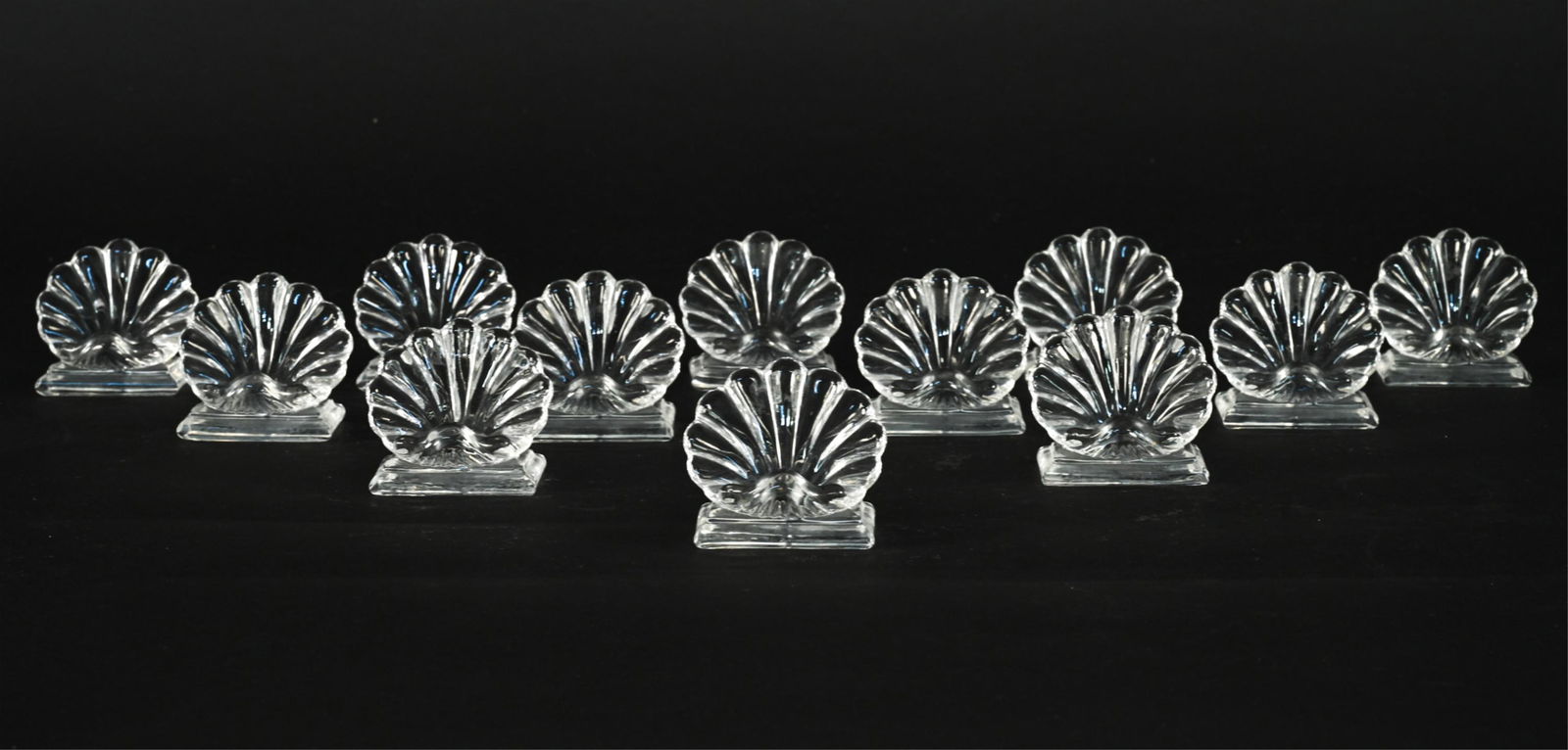 (12) BACCARAT CRYSTAL SHELL PLACECARD HOLDERS (1 of 8)