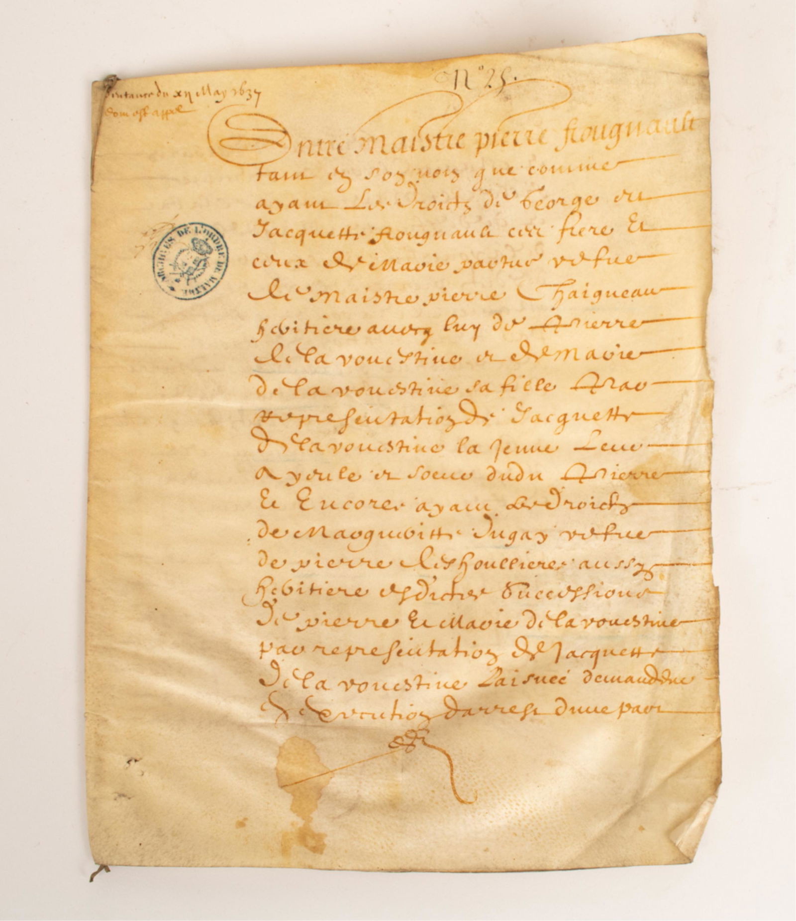 17TH CENTURY ORDER OF MALTA VELLUM MANUSCRIPT (1 of 13)