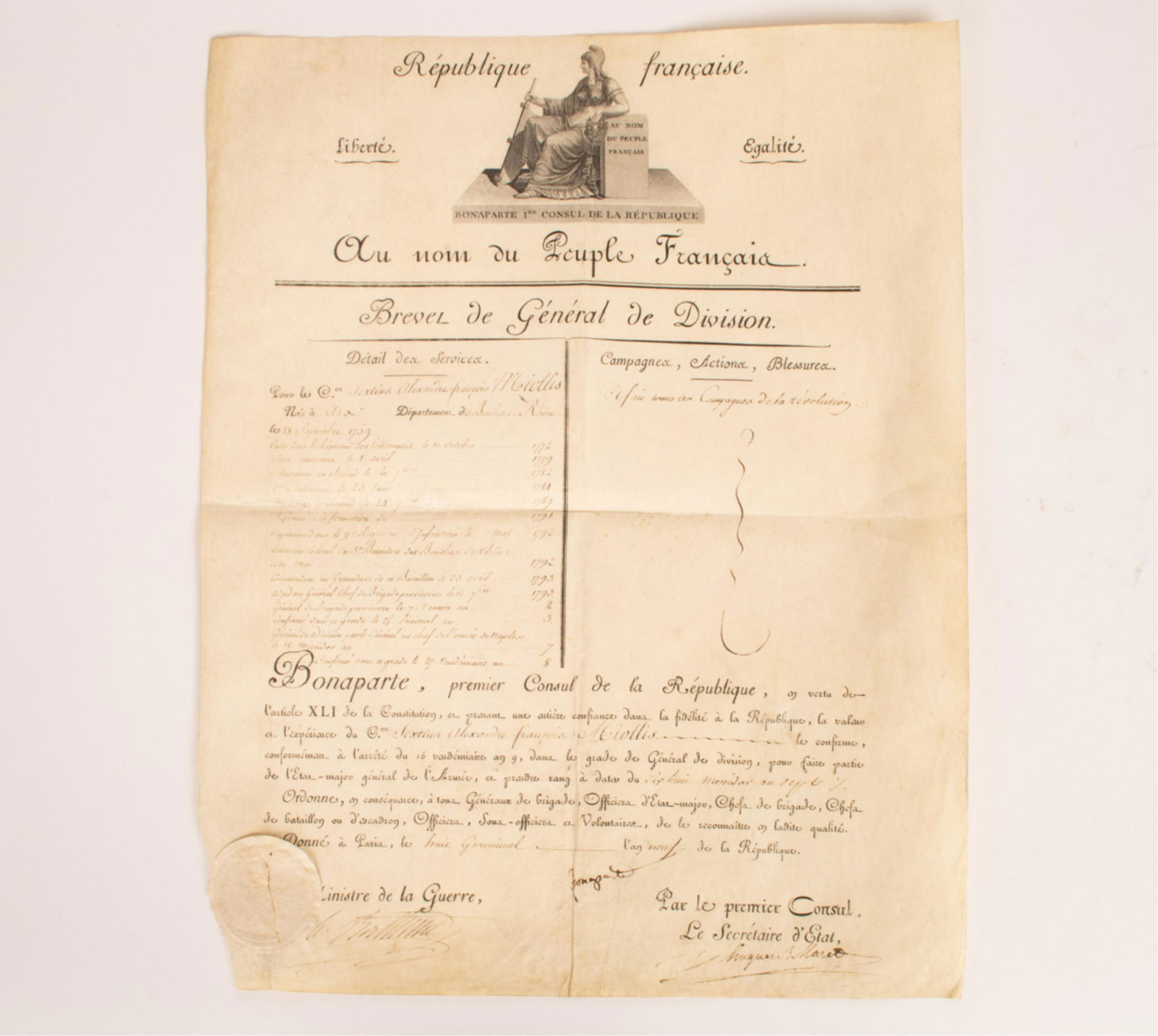 NAPOLEON BONAPARTE DOCUMENT 1804 SIGNED, GENERAL (1 of 10)