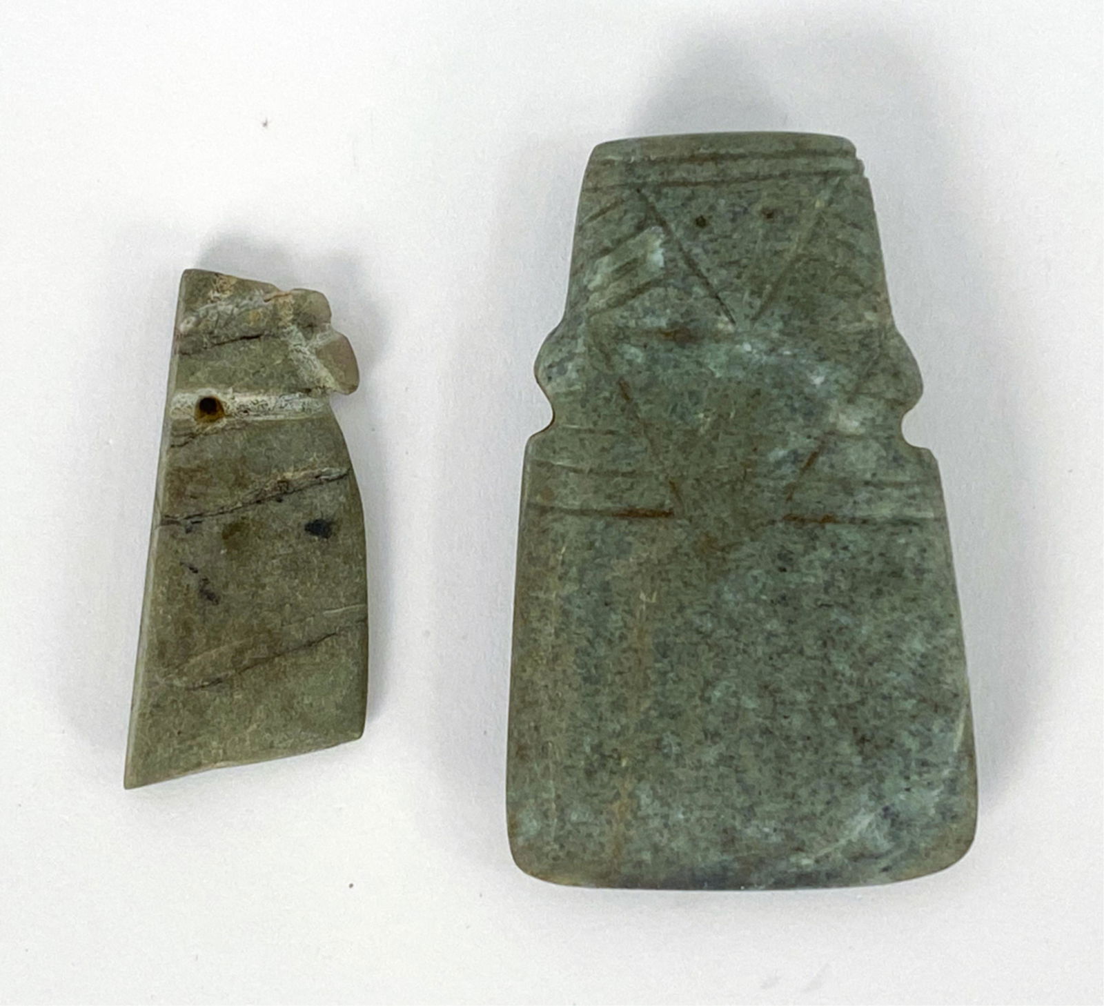 (2) PRE-COLUMBIAN STONE VOTIVE IMPLEMENTS (1 of 7)