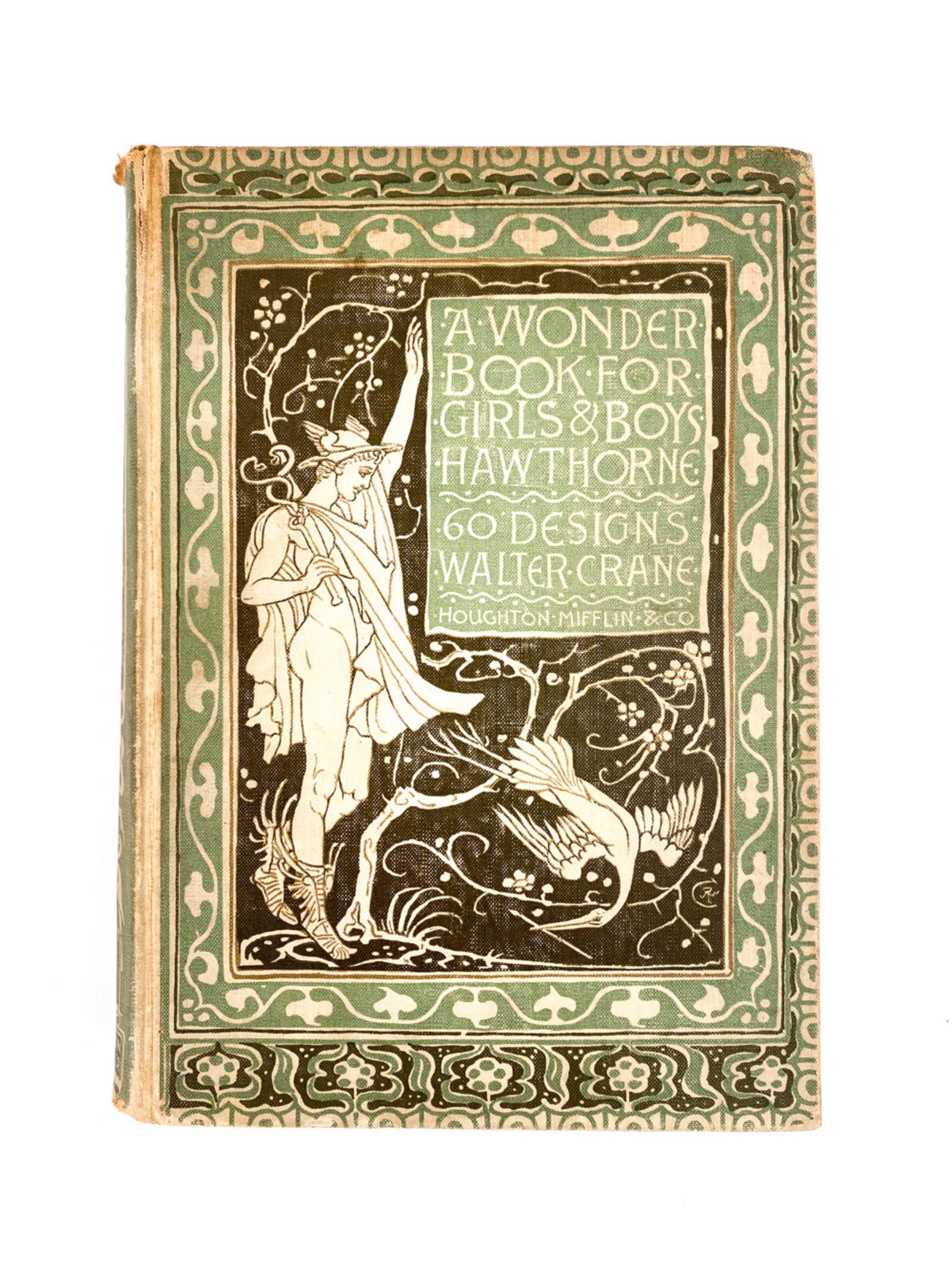 WALTER CRANE ILLUSTRATED VOLUME, 1893: "A Wonder Book for Boys and Girls." Fine colored plates by Walter Crane. 1893. Dimensions: H 9" x W 6.75" Condition: Cover with wear, discoloration. Internally clean.