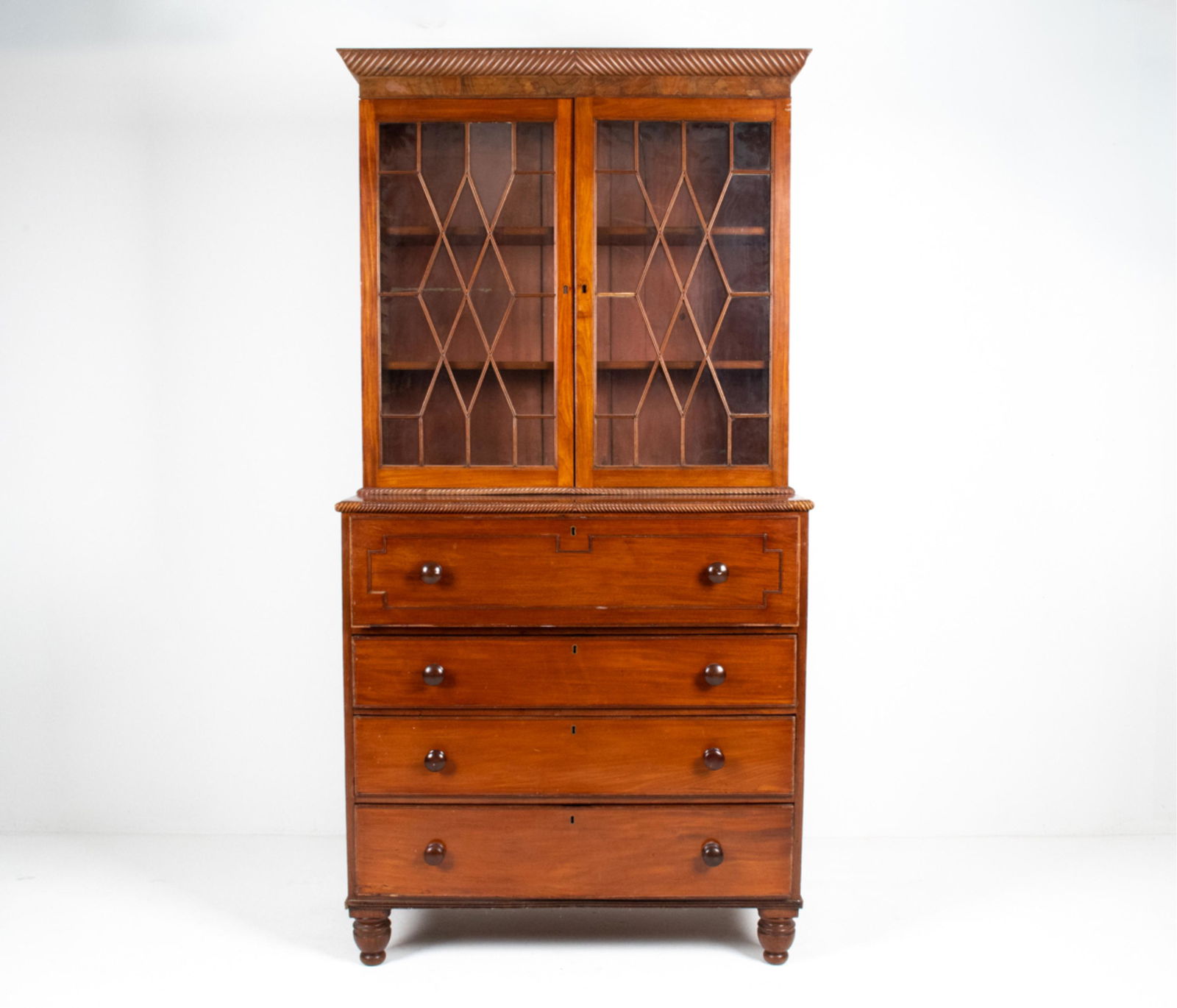 ANTIQUE ENGLISH BREAKFRONT SECRETAIRE CHEST (1 of 20)