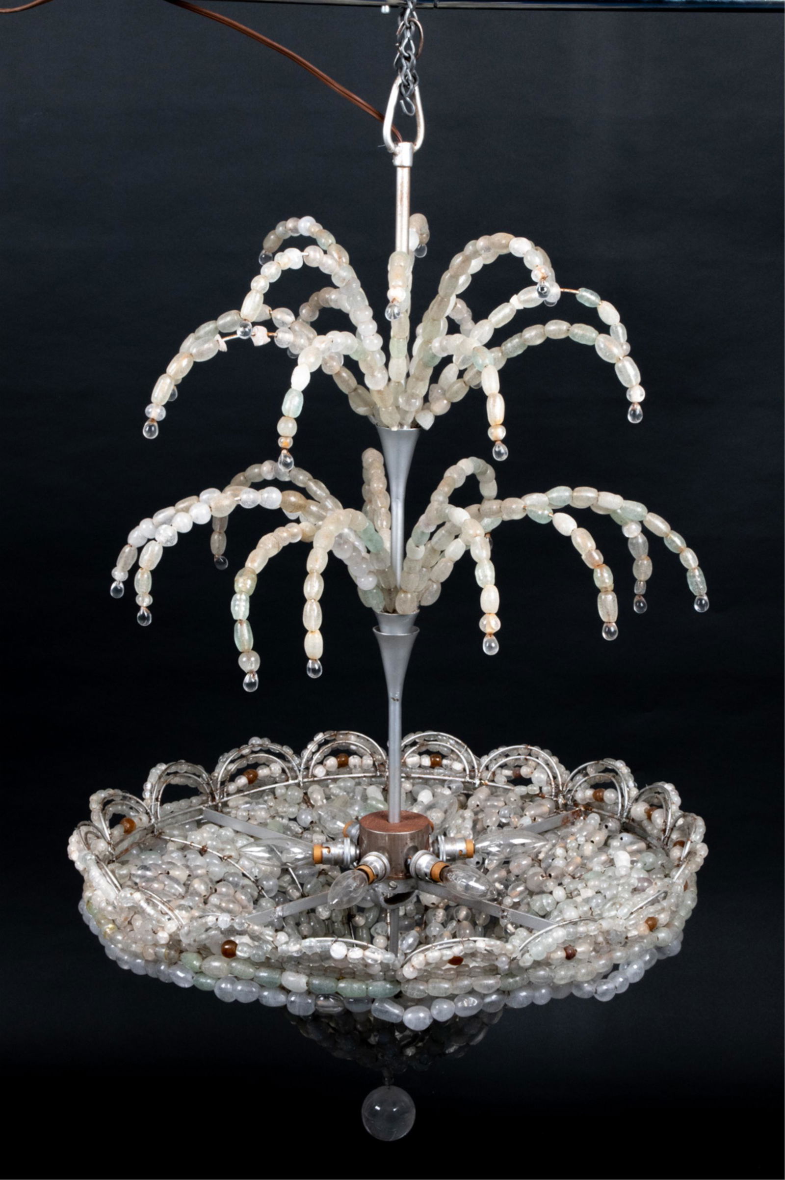 ART DECO BEADED GLASS CHANDELIER, C. 1930'S (1 of 13)