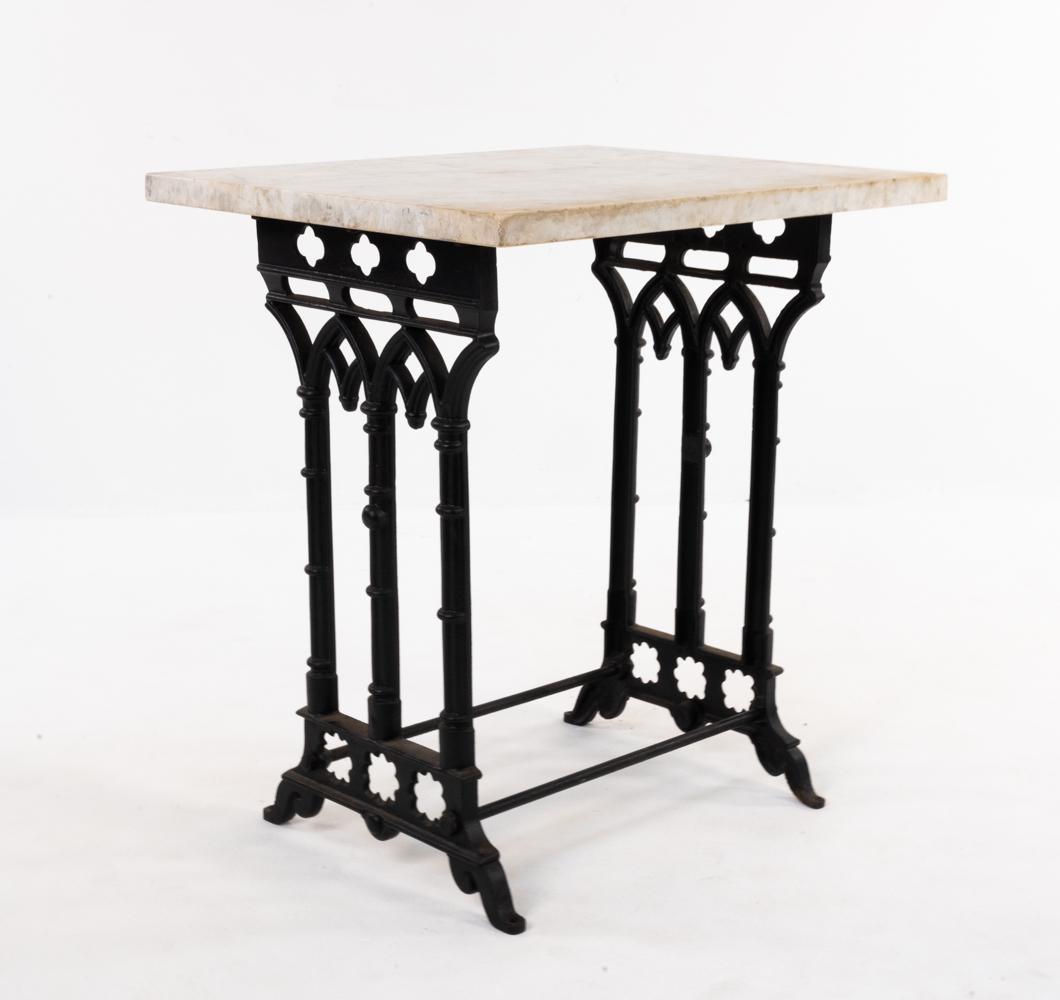 FRENCH CAST IRON & MARBLE PASTRY TABLE (1 of 13)