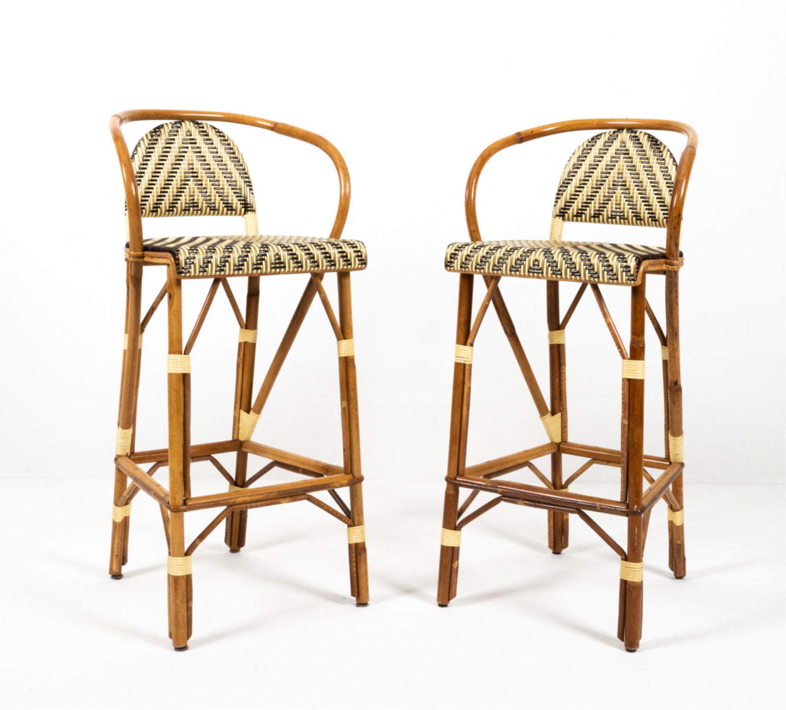 PAIR OF MAISON DRUCKER RATTAN BAR STOOLS (1 of 14)