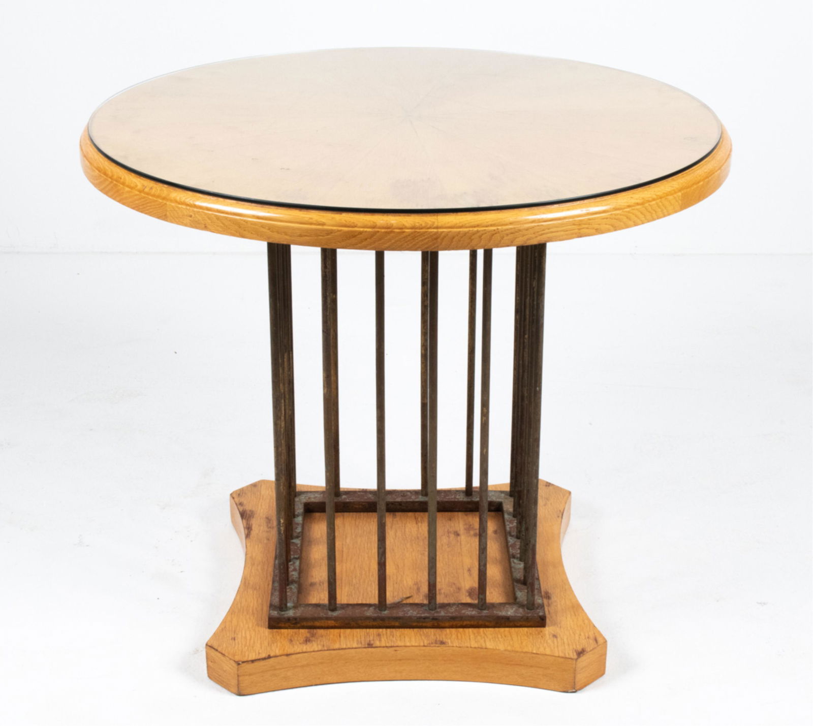 VINTAGE PINE & IRON "CAGE" OCCASIONAL TABLE (1 of 12)