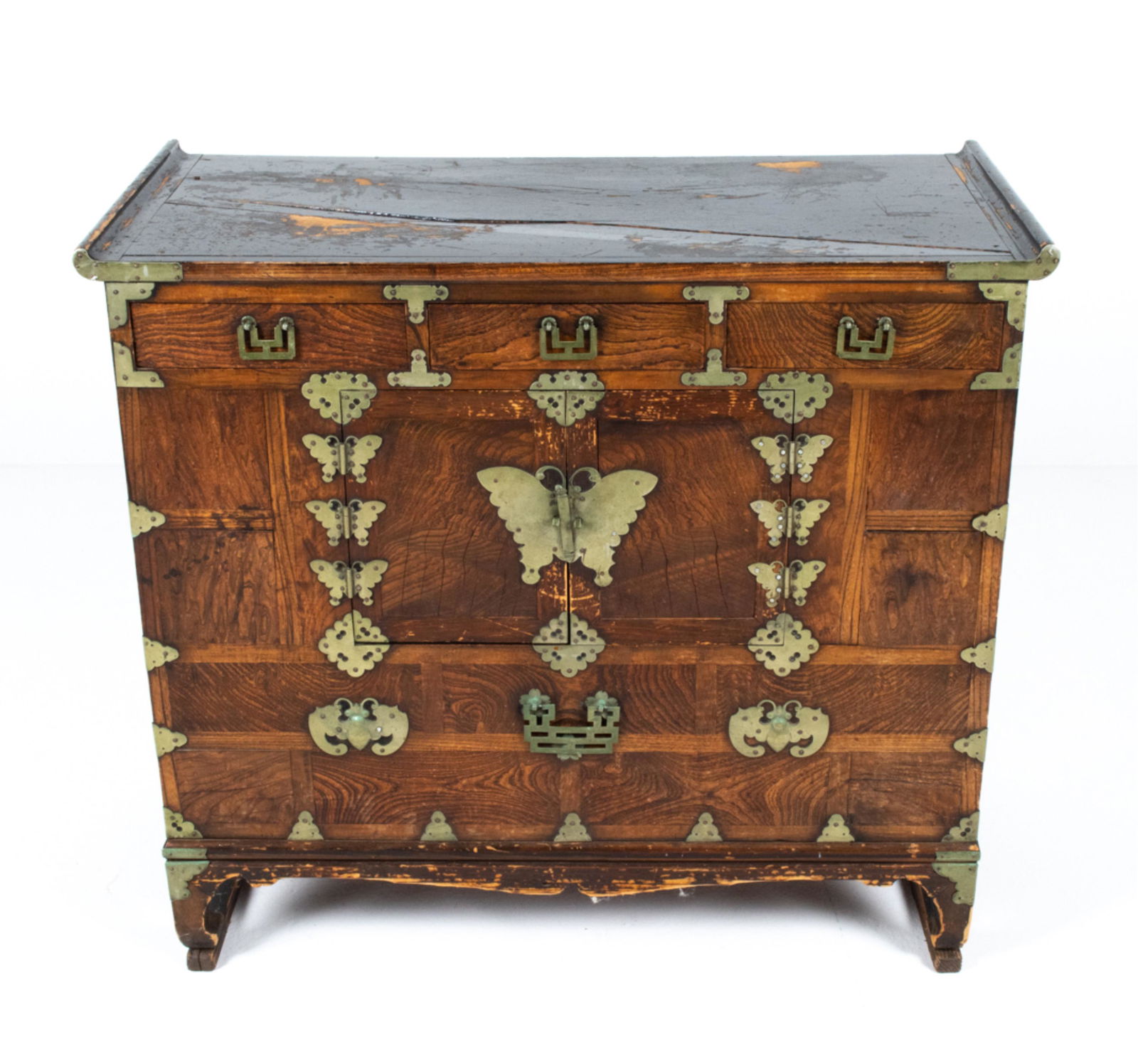 KOREAN BUTTERFLY TANSU CHEST, AS IS (1 of 17)