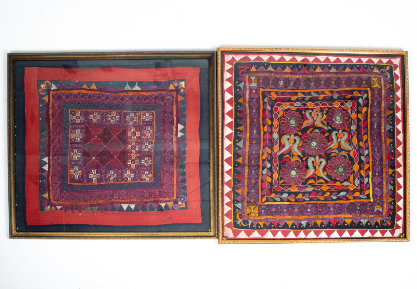 (2) EARLY 20TH C. INDIAN EMBROIDERED TEXTILES (1 of 9)