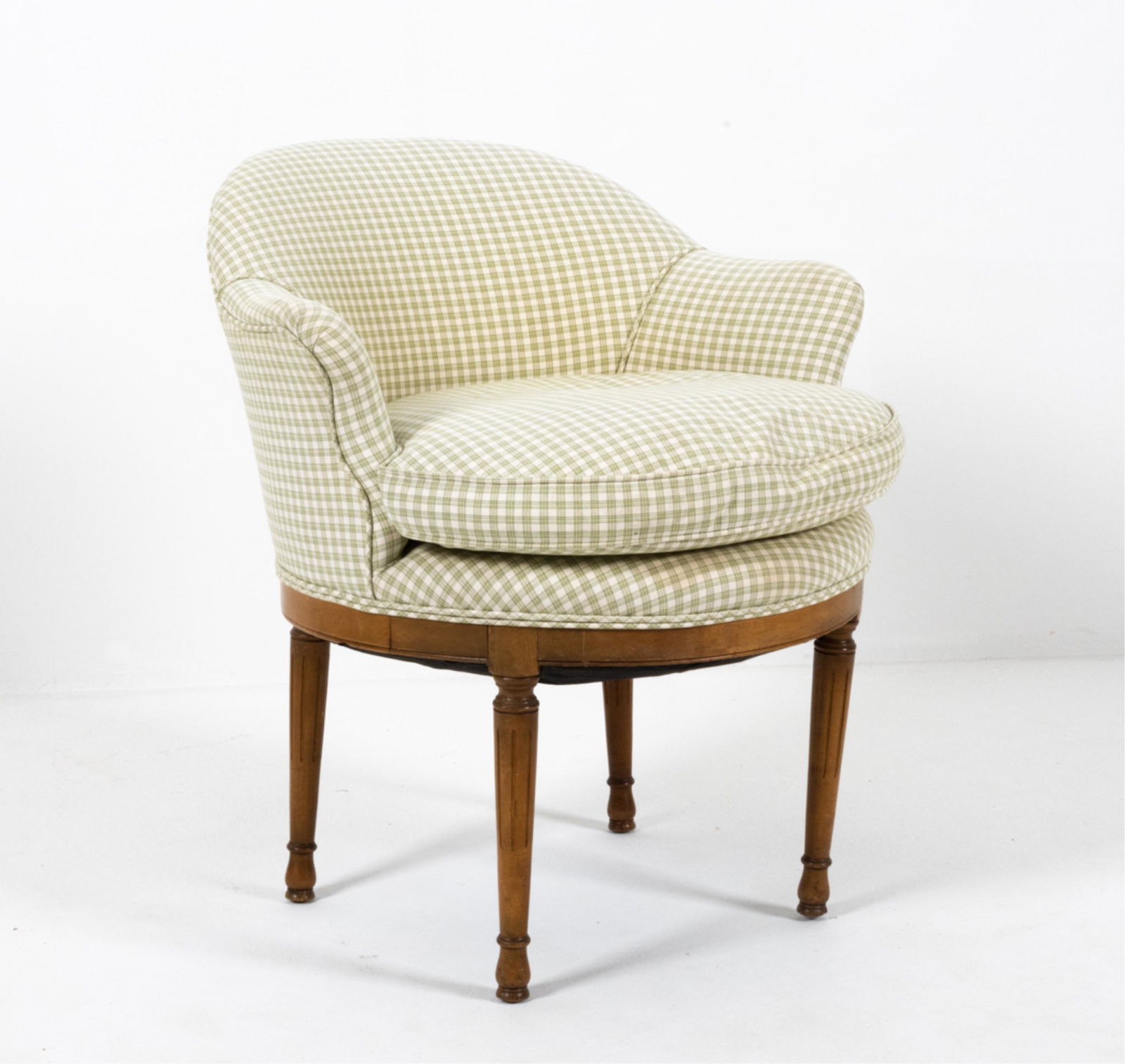 FRENCH BARREL BACK ARMCHAIR / VANITY SEAT (1 of 14)