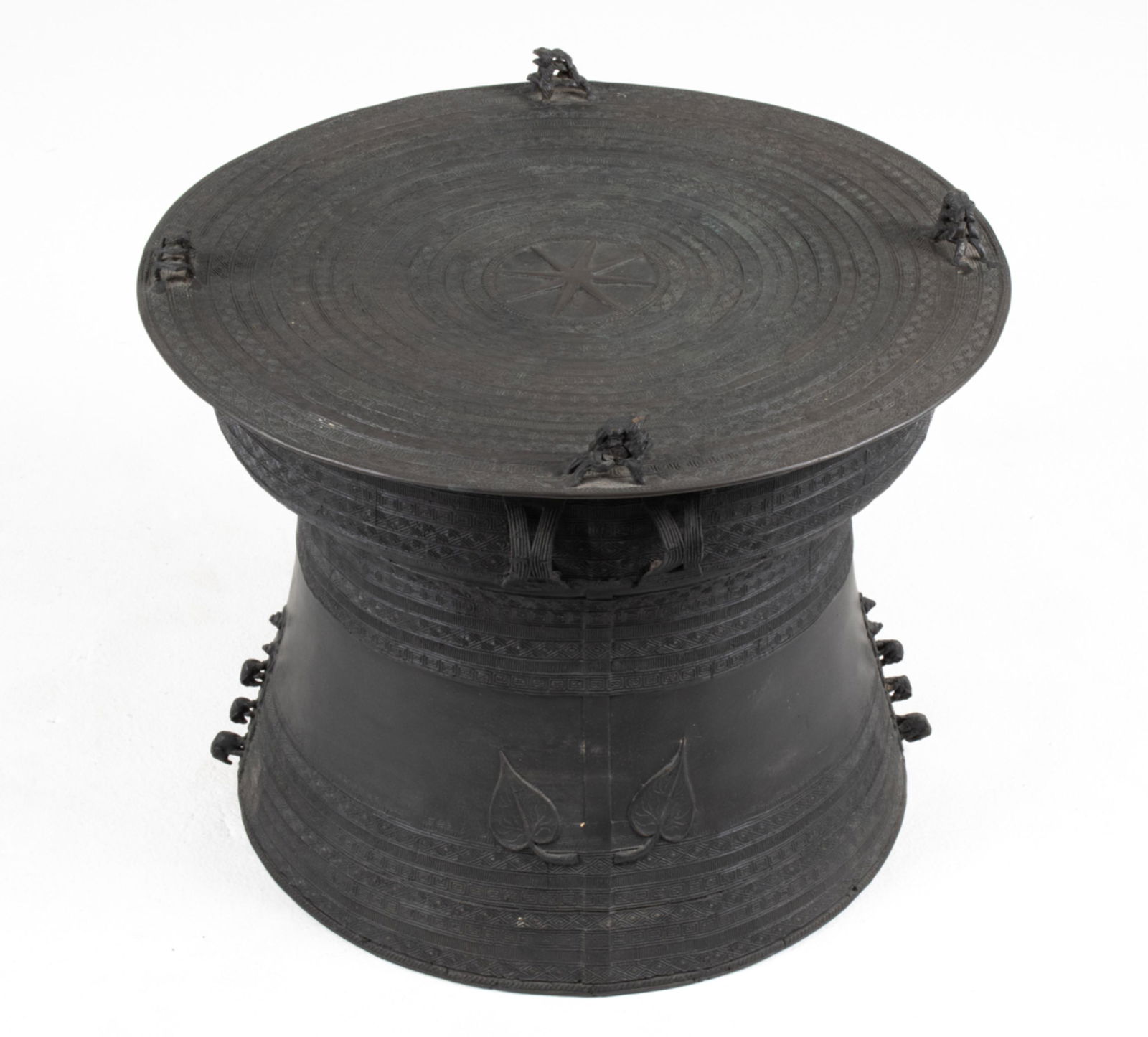 BURMESE METAL RAIN DRUM END TABLE (1 of 13)