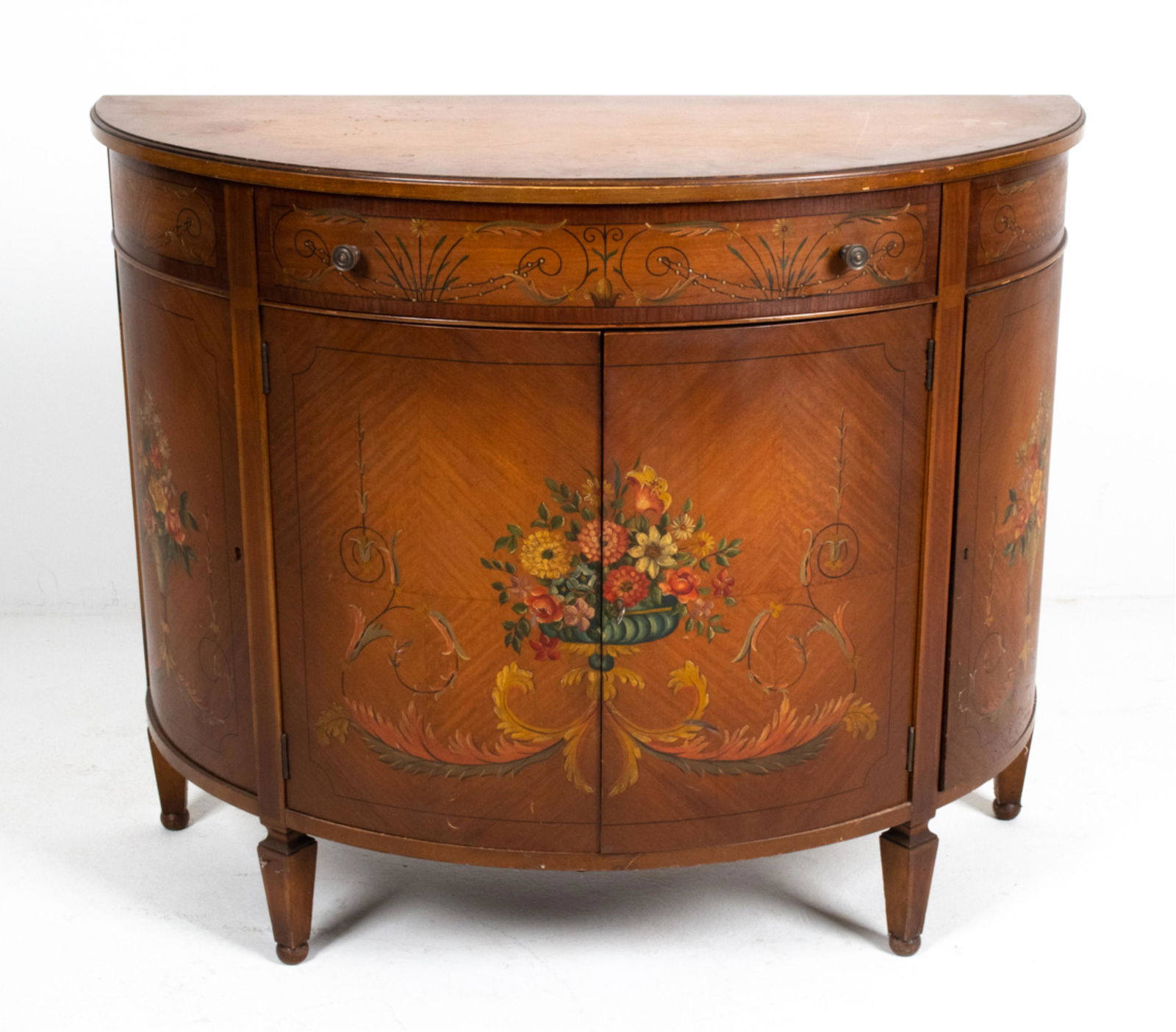 VINTAGE ADAM-STYLE PAINTED DEMI-LUNE CABINET (1 of 20)