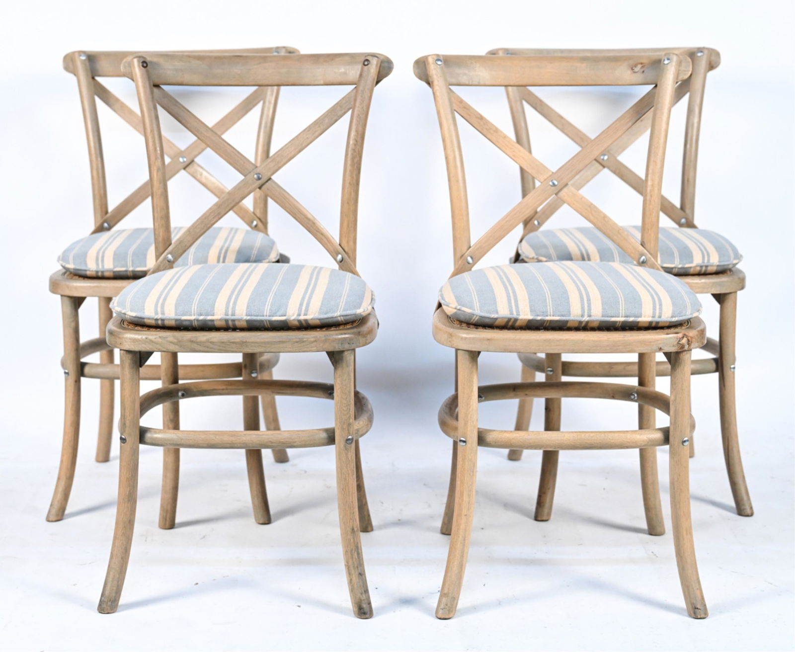 (4) Contemporary Bentwood Cross Back Dining Chairs