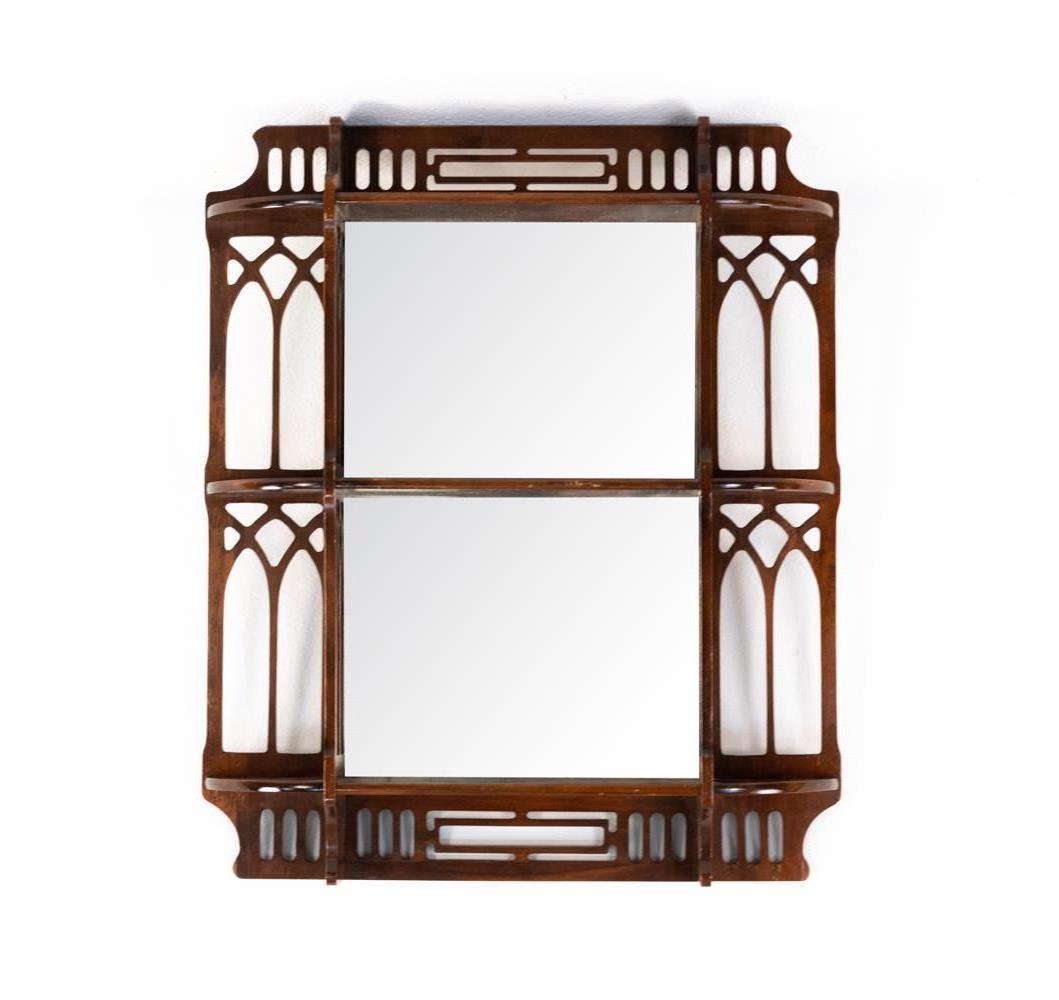 CHINESE CHIPPENDALE STYLE MIRRORED WALL SHELF (1 of 5)
