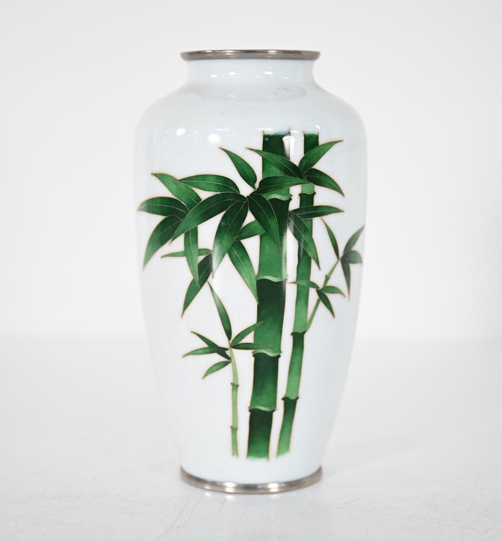 JAPANESE CLOISONNE ENAMEL BAMBOO VASE (1 of 6)