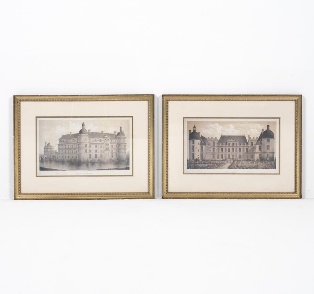 PAIR OF FRENCH ARCHITECTURAL OFFSET LITHOGRAPHS (1 of 10)