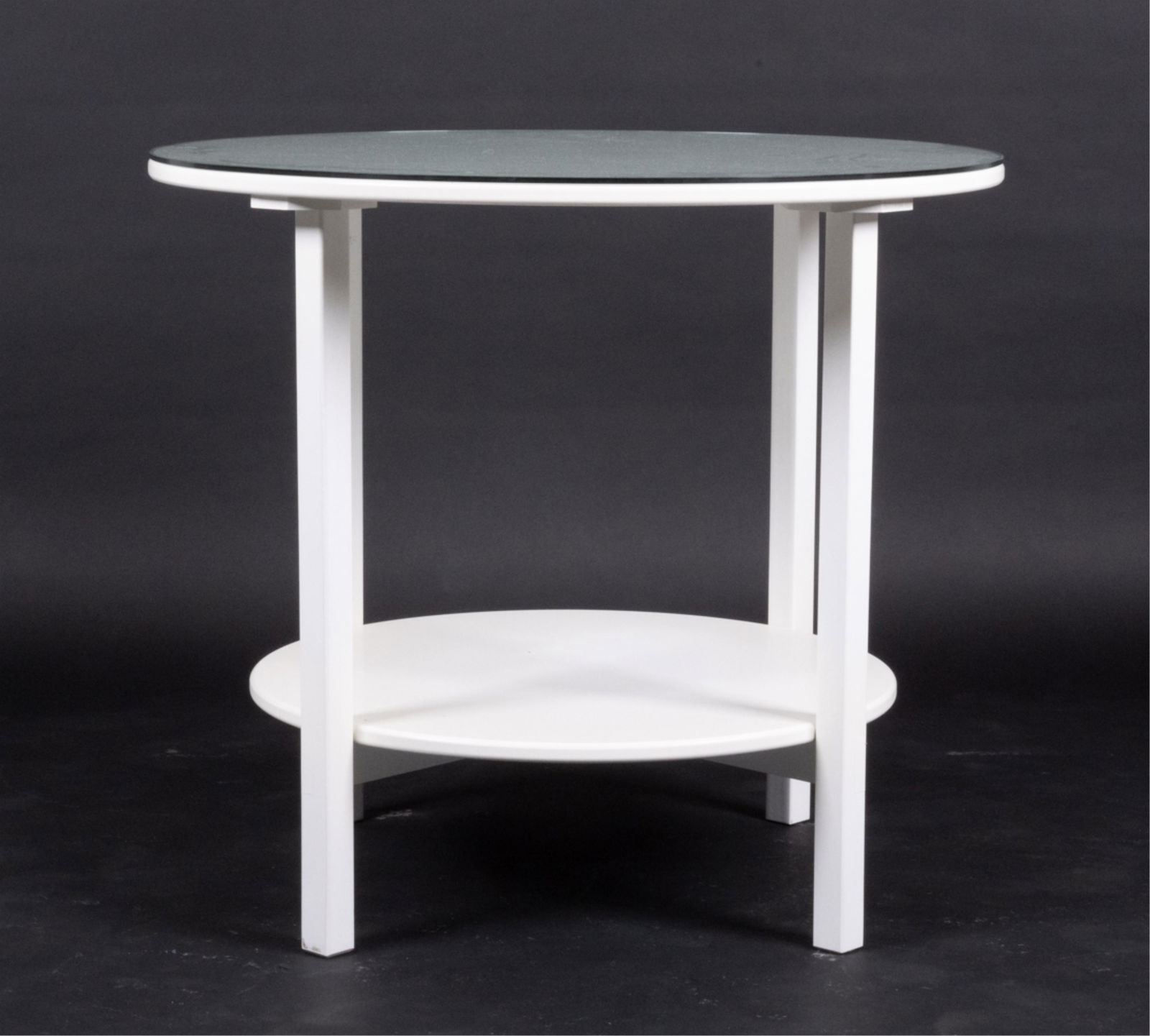 URBAN WHITE-PAINTED TWO-TIER OCCASIONAL TABLE (1 of 7)