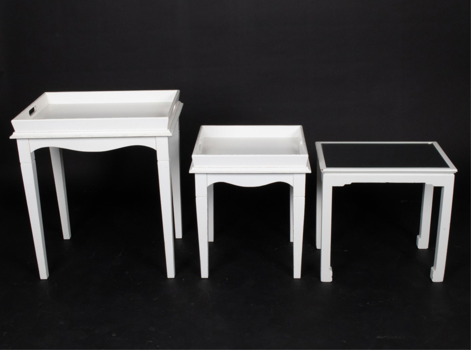 (3) CONTEMPORARY WHITE-PAINTED SIDE TABLES (1 of 15)