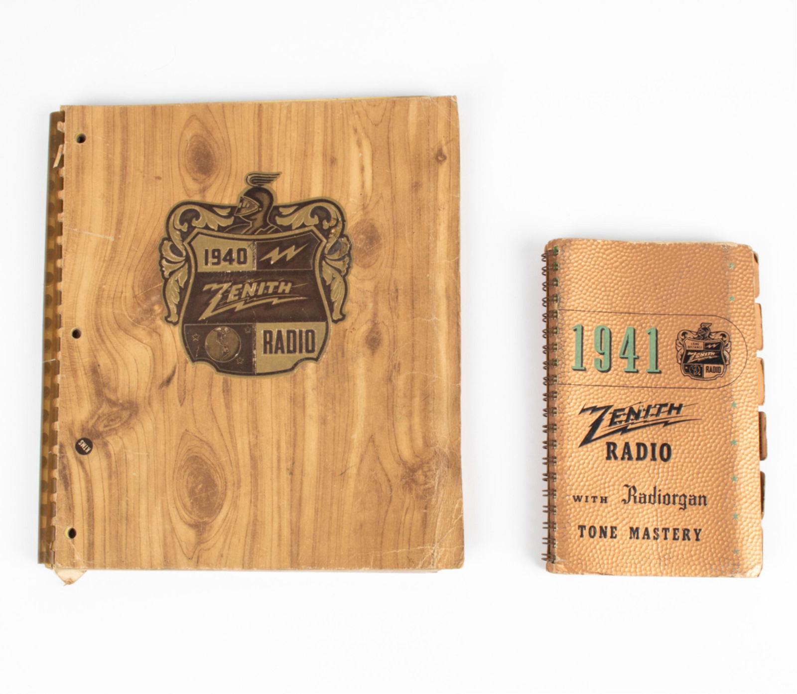 1940 & 1941 ZENITH RADIO ORIGINAL CATALOGS: A group of (2) extremely elaborate catalogs from the Zenith Radio Co. The printing and production quality is incredible. Contains detail on all of their offerings for those years. Dimensions: (Larger)