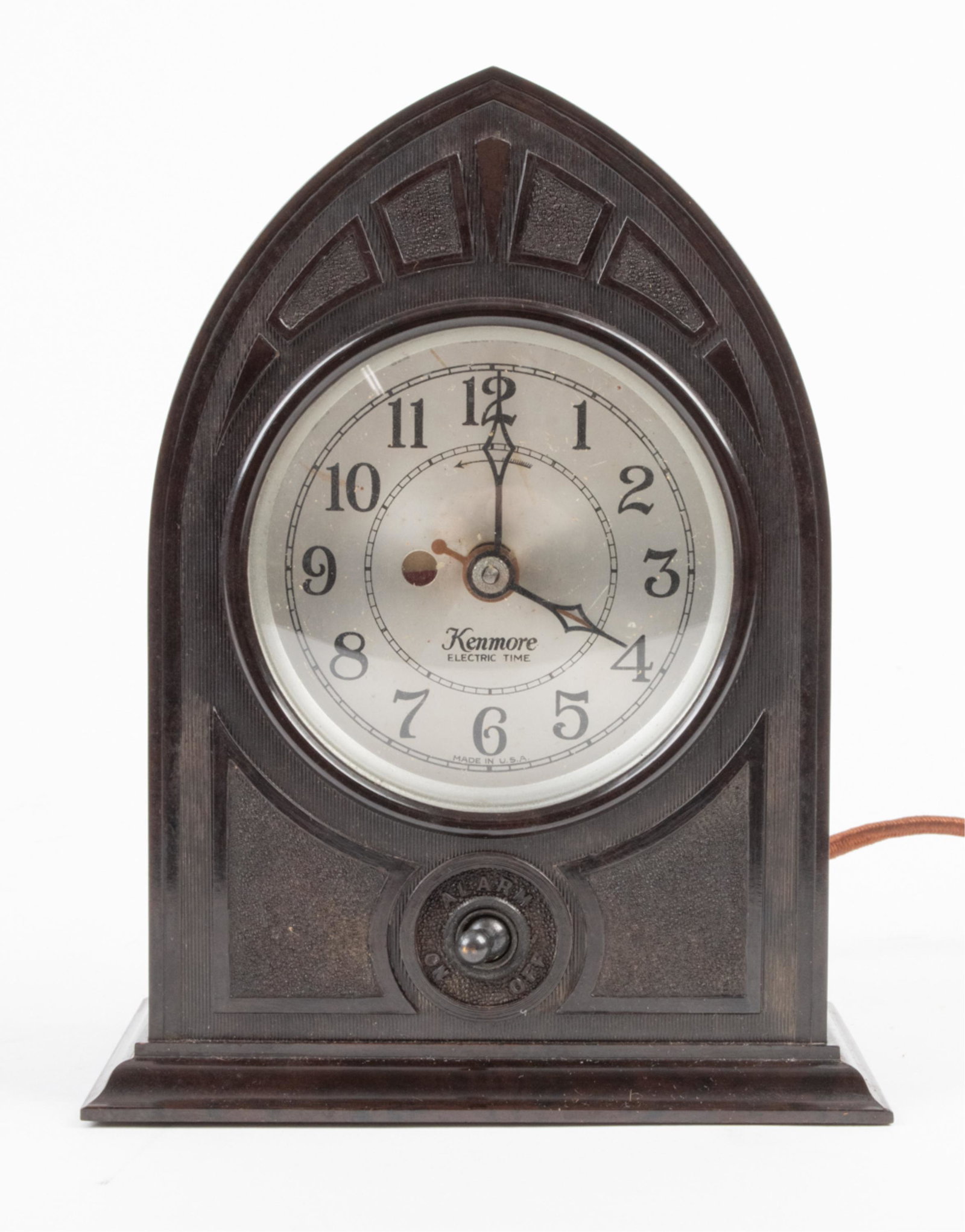 KENMORE BAKELITE CATHEDRAL ELECTRIC ALARM CLOCK (1 of 10)