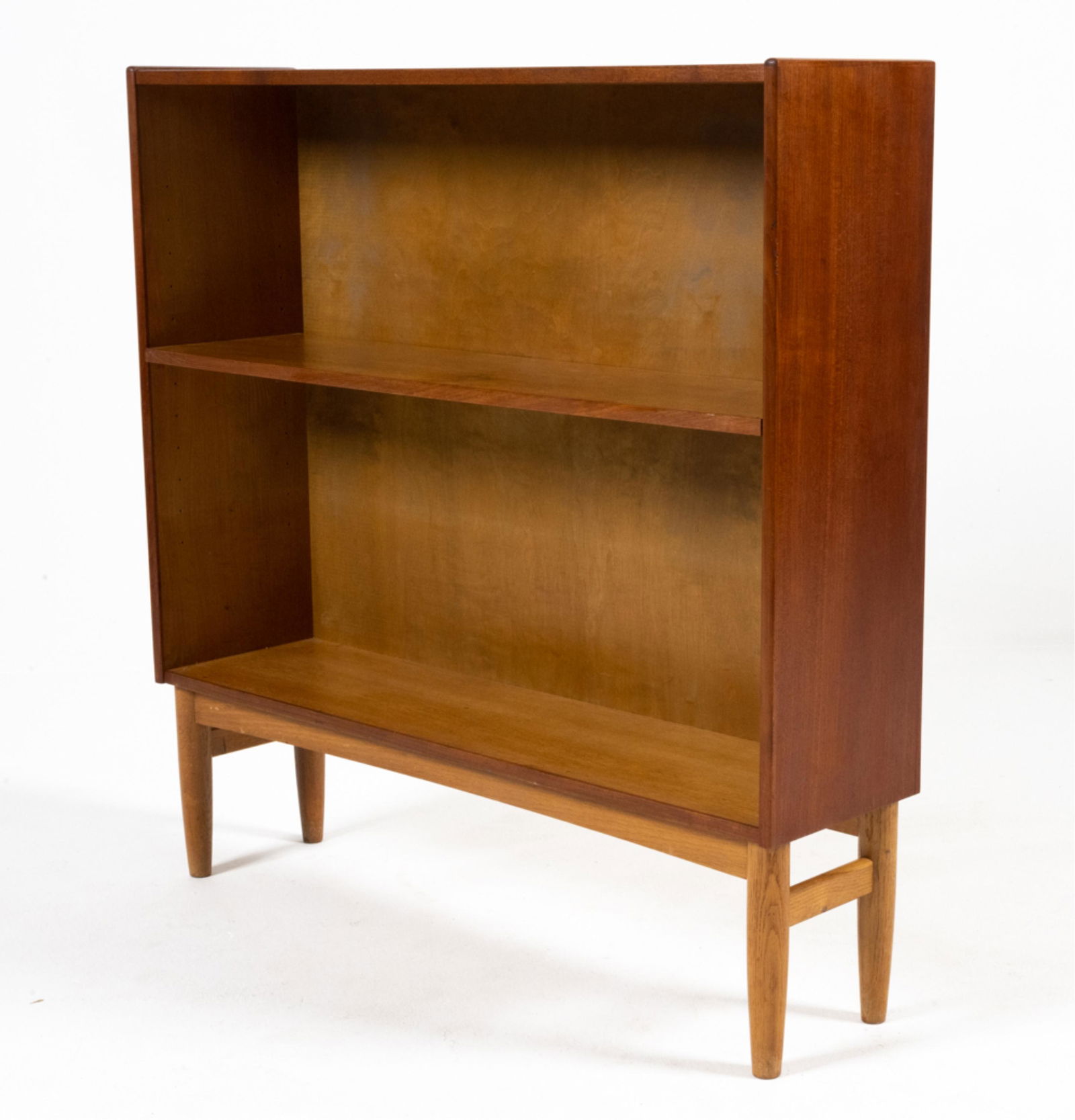 DANISH MID-CENTURY PETITE BOOKCASE IN TEAK & BEECH (1 of 10)