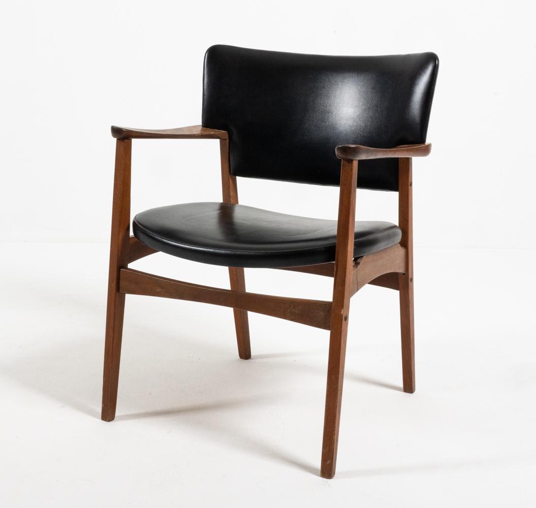 DANISH MID-CENTURY VINYL ARMCHAIR (1 of 10)