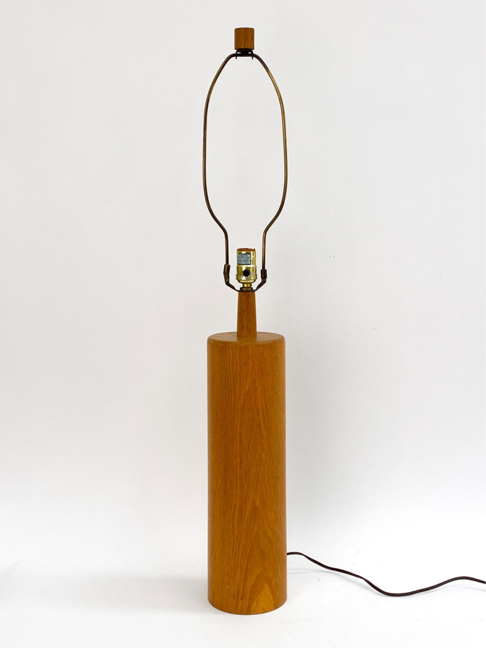 MID-CENTURY TEAK CYLINDER TABLE LAMP (1 of 8)