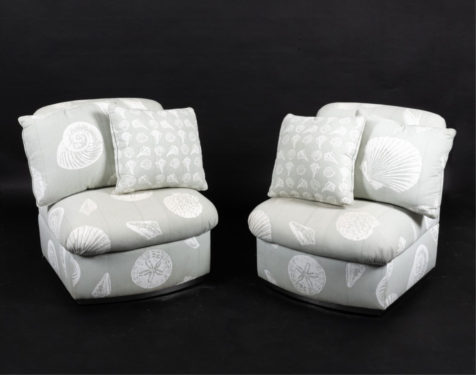 PAIR OF SEASHELL-MOTIF SLIPPER CHAIRS (1 of 9)
