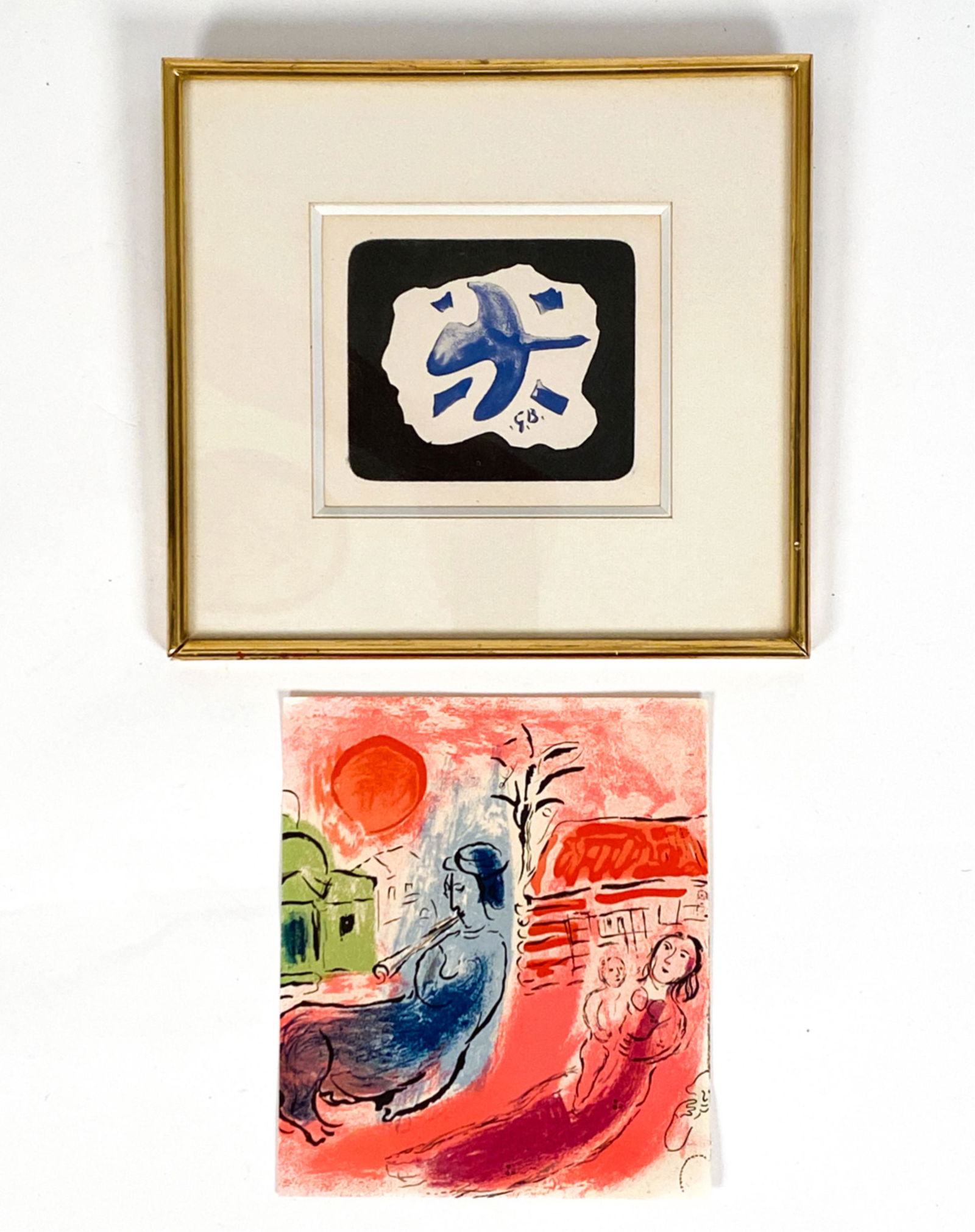 GEORGES BRAQUE COLOR AQUATINT, CHAGALL COLOR LITHO (1 of 7)