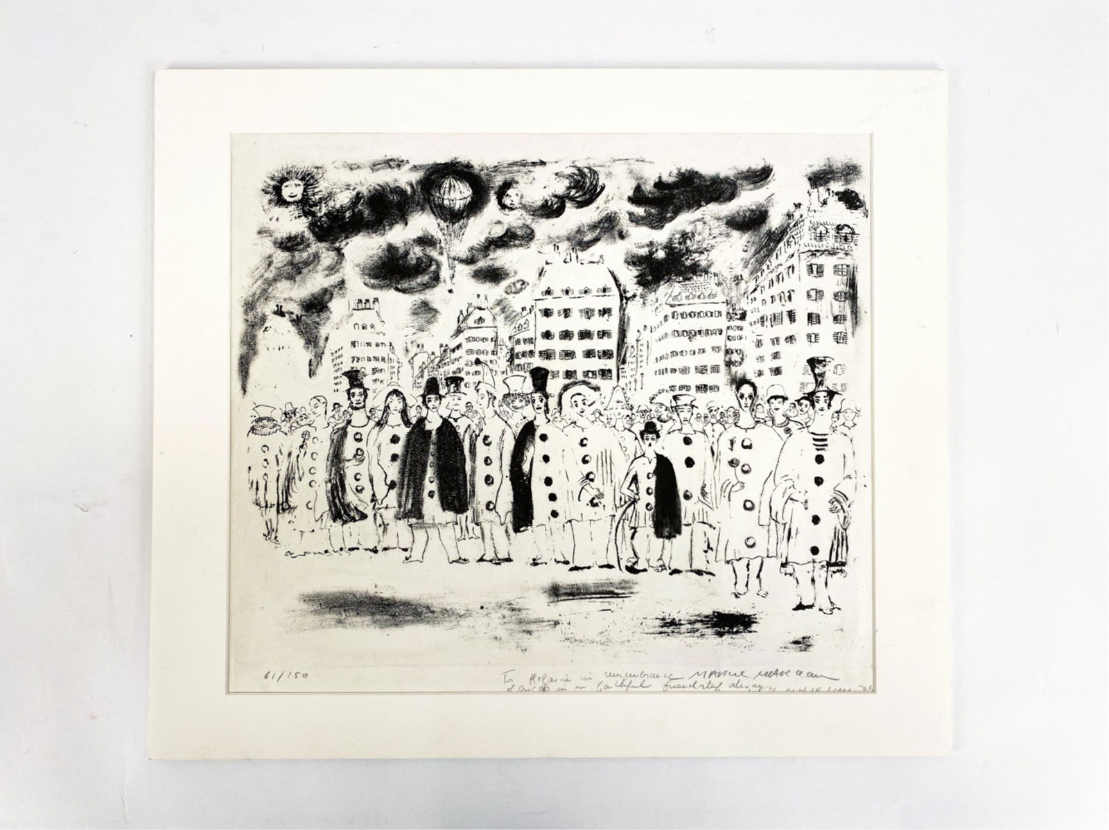 MARCEL MARCEAU SIGNED, DEDICATED LITHOGRAPH (1 of 8)