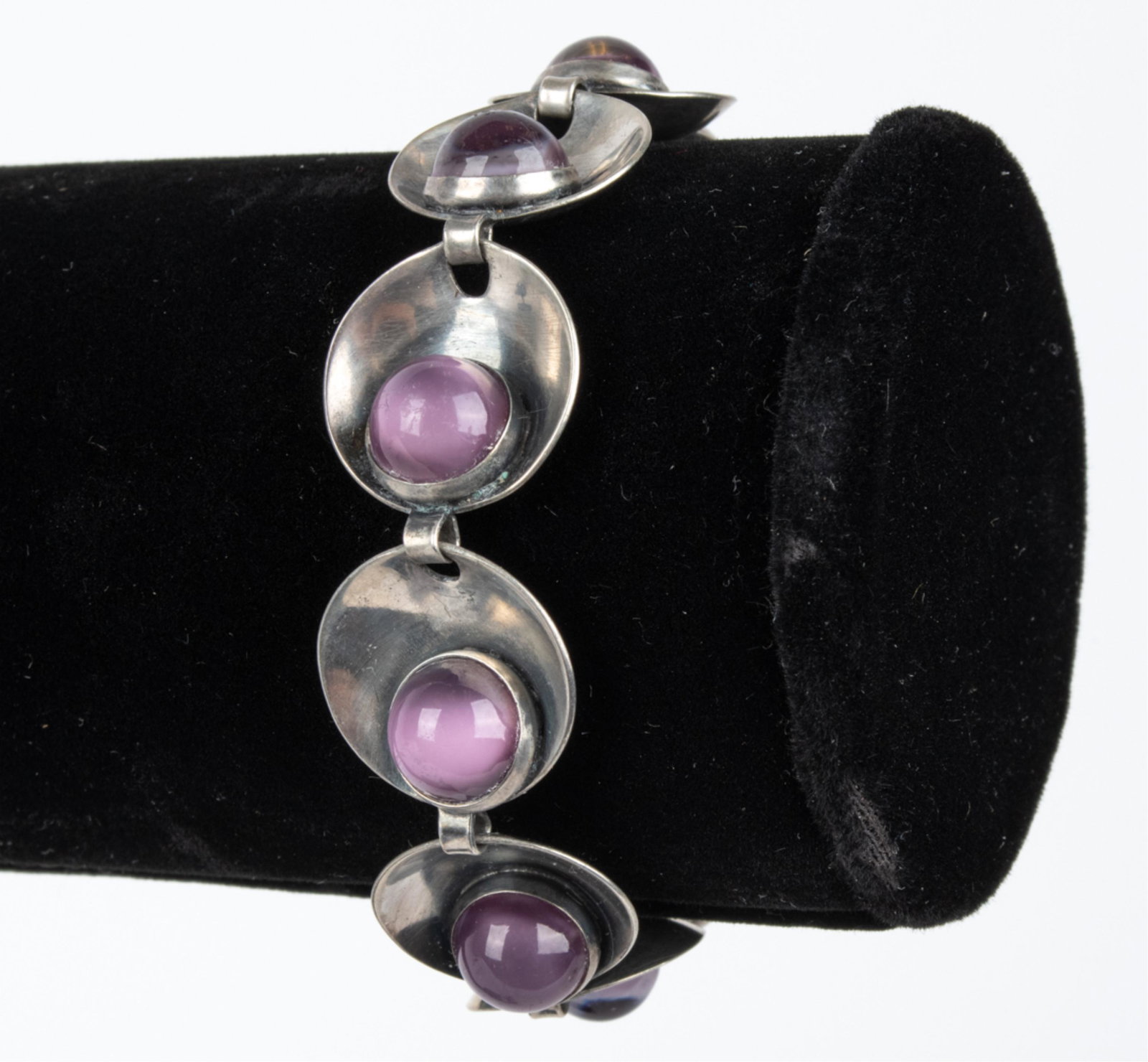 MAX STANDAGER DANISH STERLING & AMETHYST BRACELET (1 of 11)
