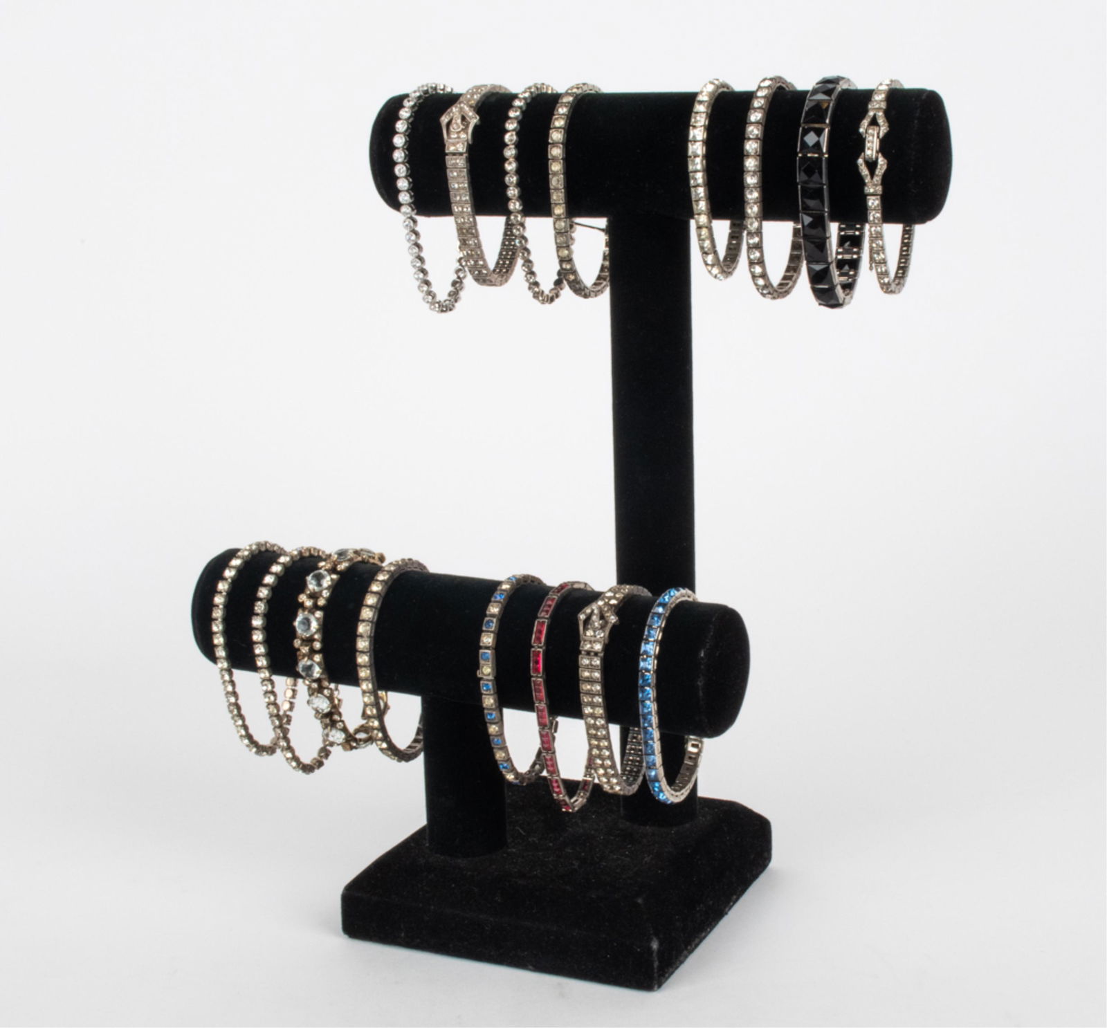 GROUPING OF STERLING & RHINESTONE TENNIS BRACELETS (1 of 20)