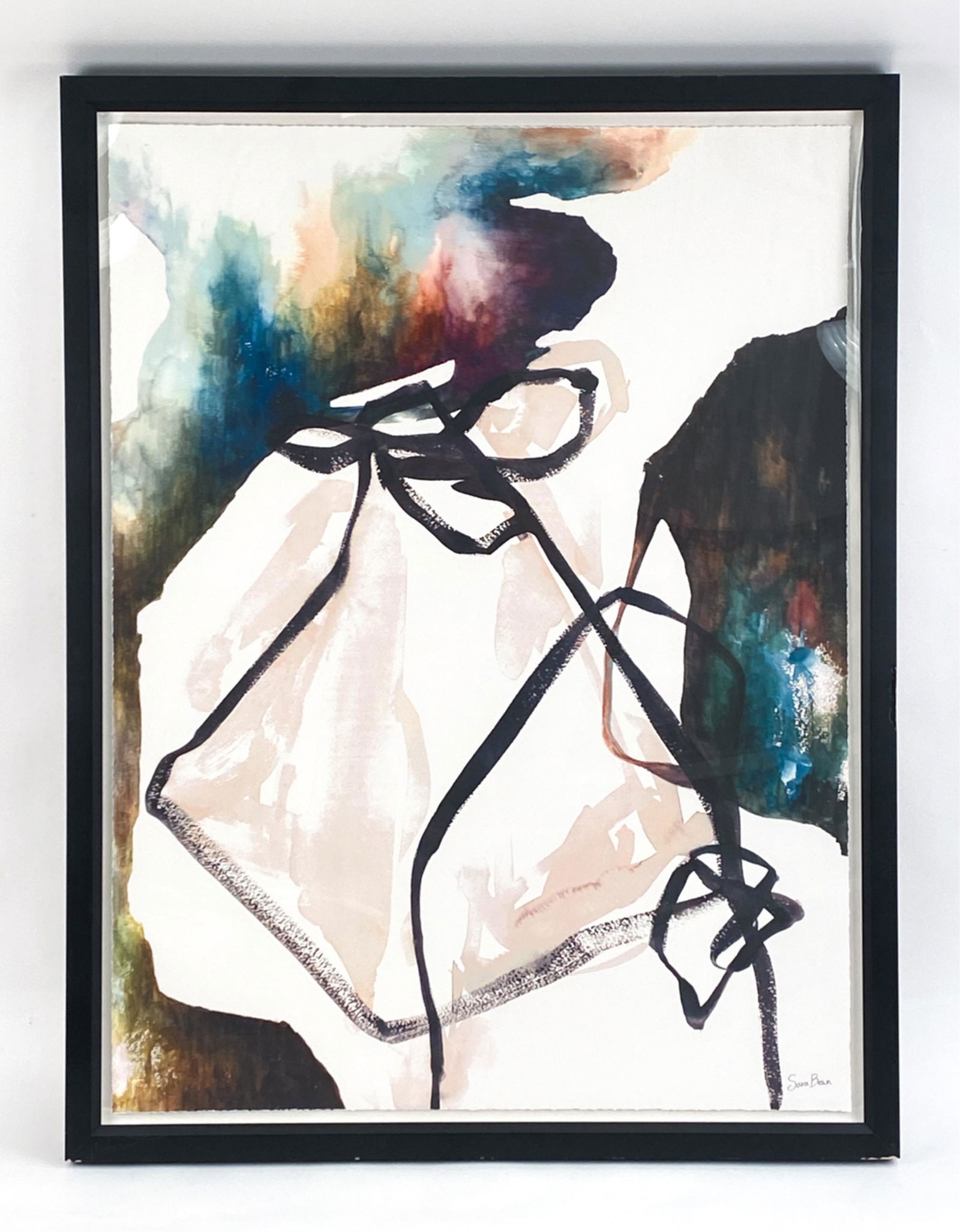 LARGE CONTEMPORARY ABSTRACT WATERCOLOR (1 of 10)