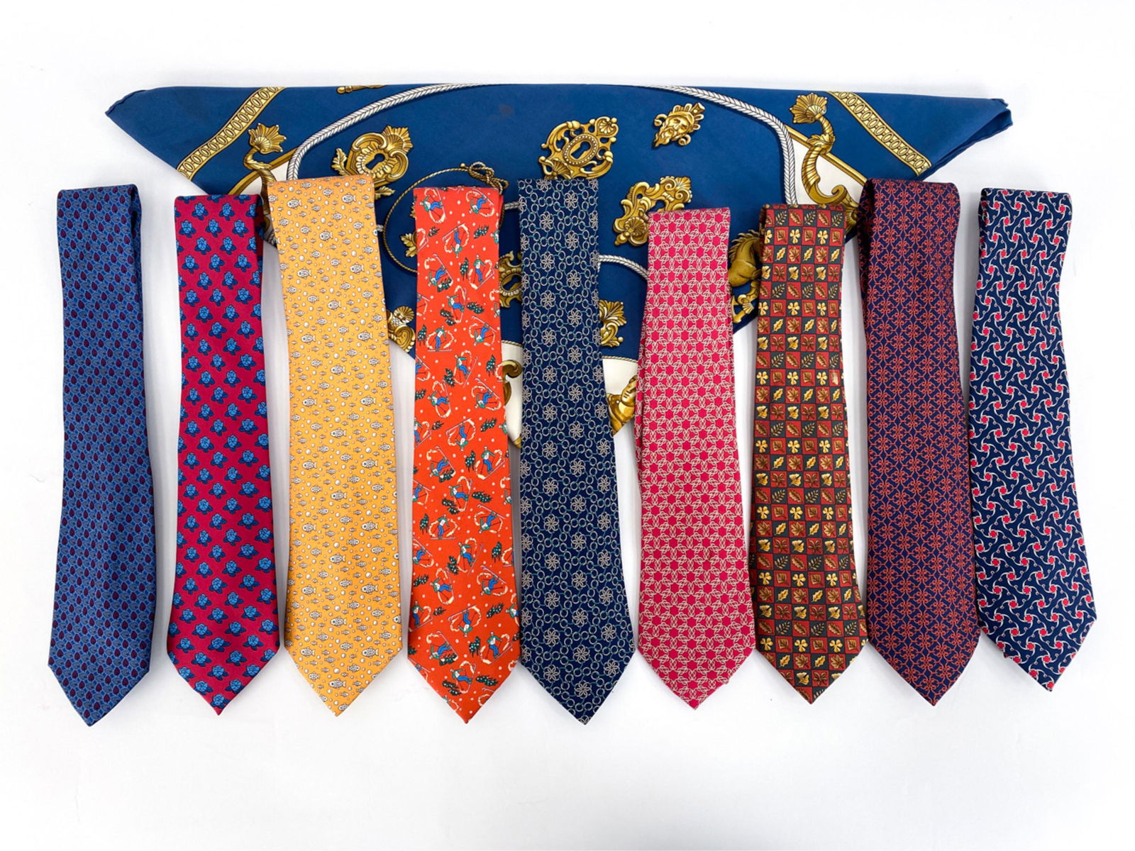 GROUPING OF HERMES TIES & SCARF (1 of 17)