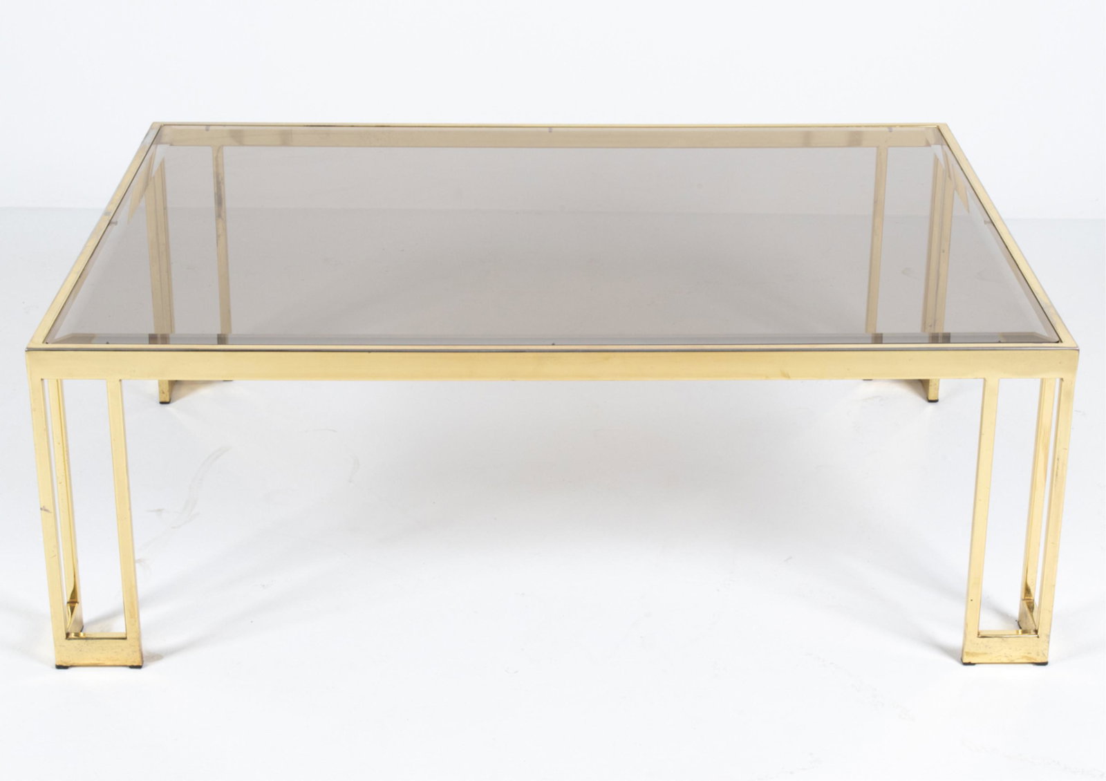BRASS FINISH & SMOKED GLASS COCKTAIL TABLE (1 of 13)